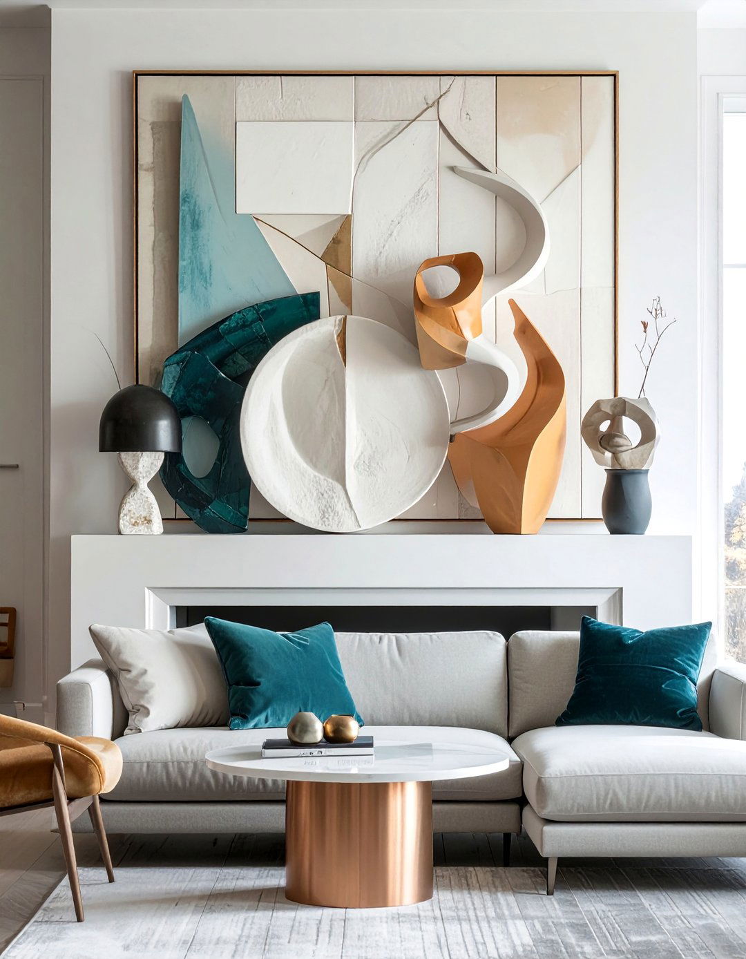 Modern Abstract Sculptures - 40 Stylish Mantel Decor Ideas for Every Season