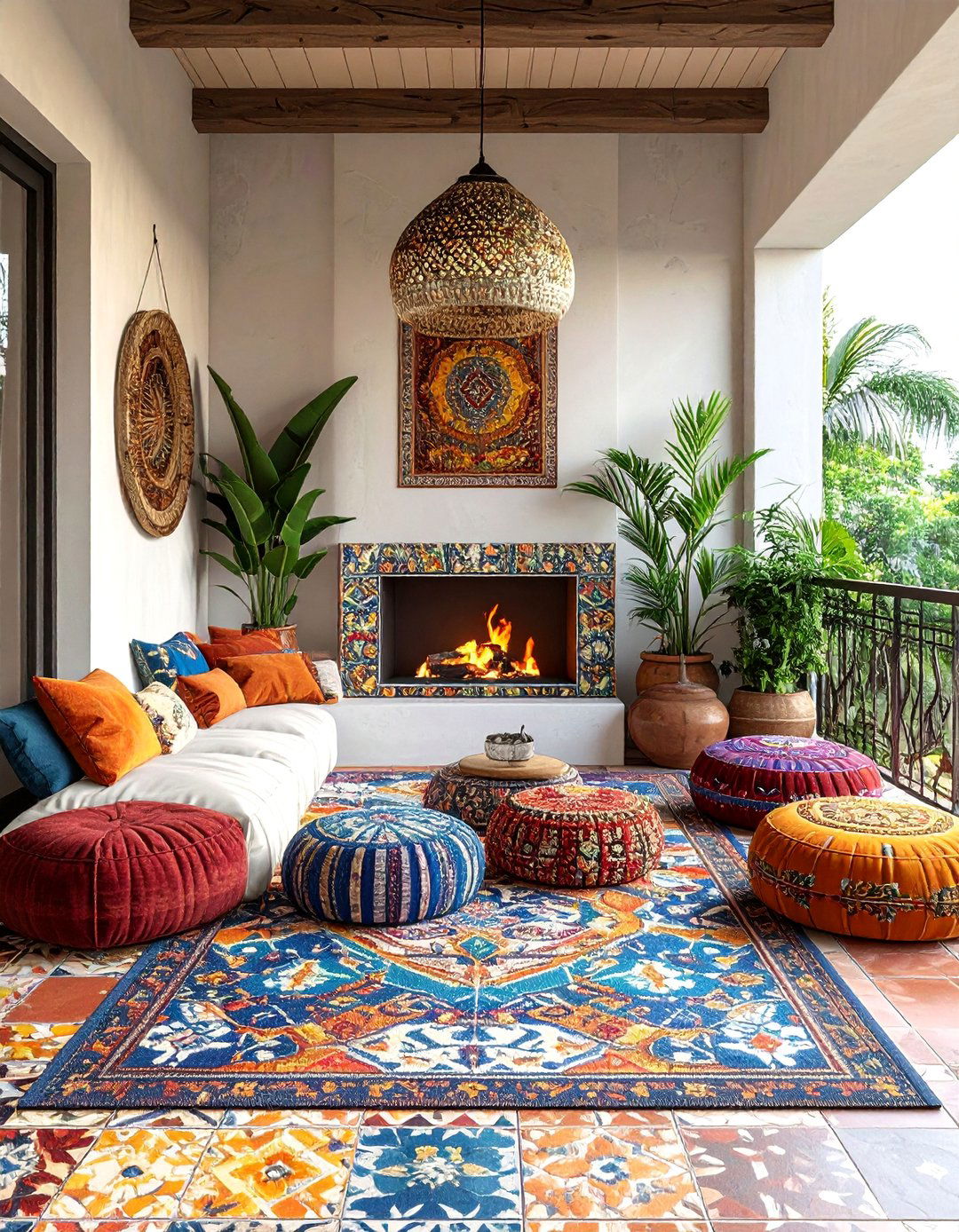 Modern Bohemian Oasis - 35 Three Season Porch Ideas for Year-Round Comfort