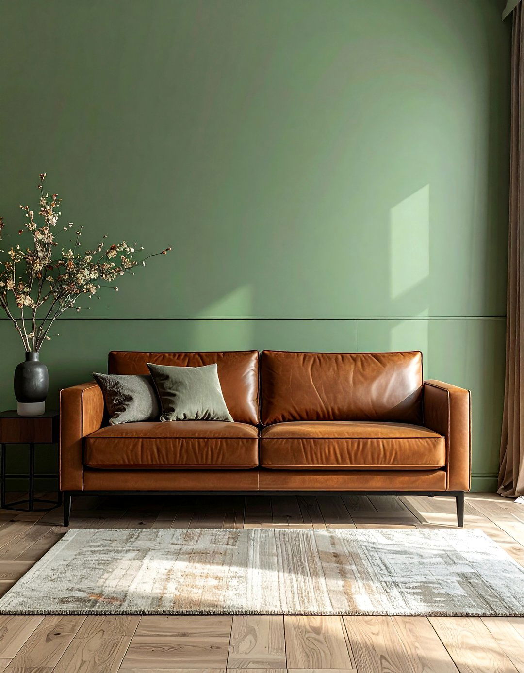 Modern Color Blocking with Sage Green and Brown - 20 Sage Green and Brown Living Room Ideas for Balance
