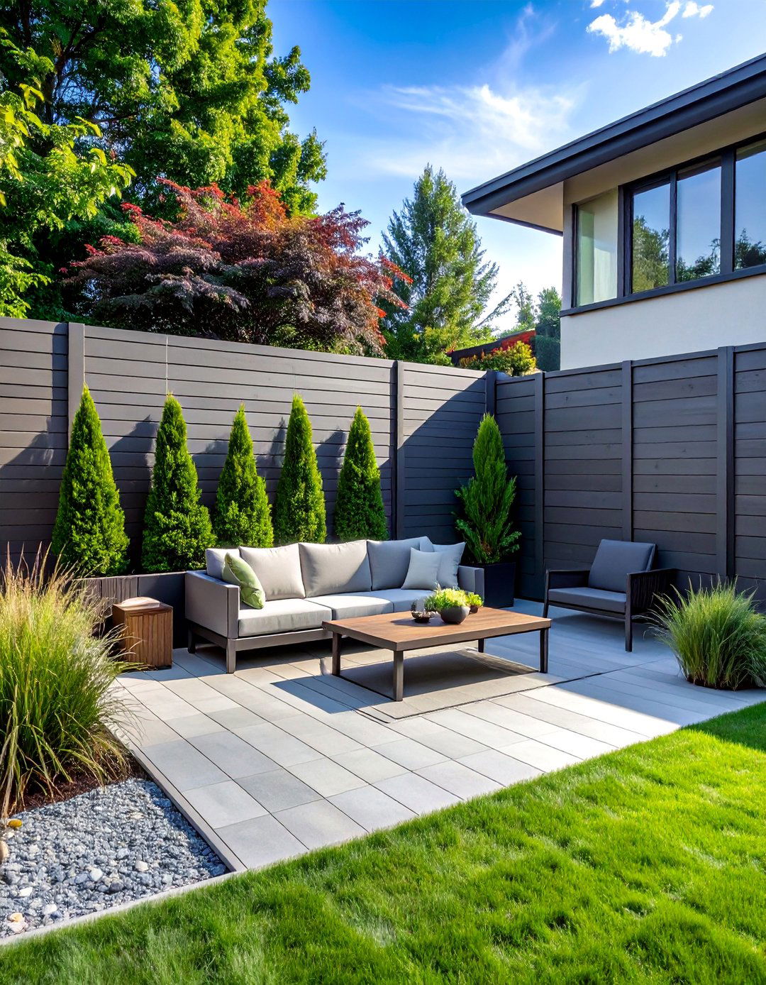Modern Composite Garden Fence - 40 Garden Fence Ideas to Enhance Your Outdoor Space