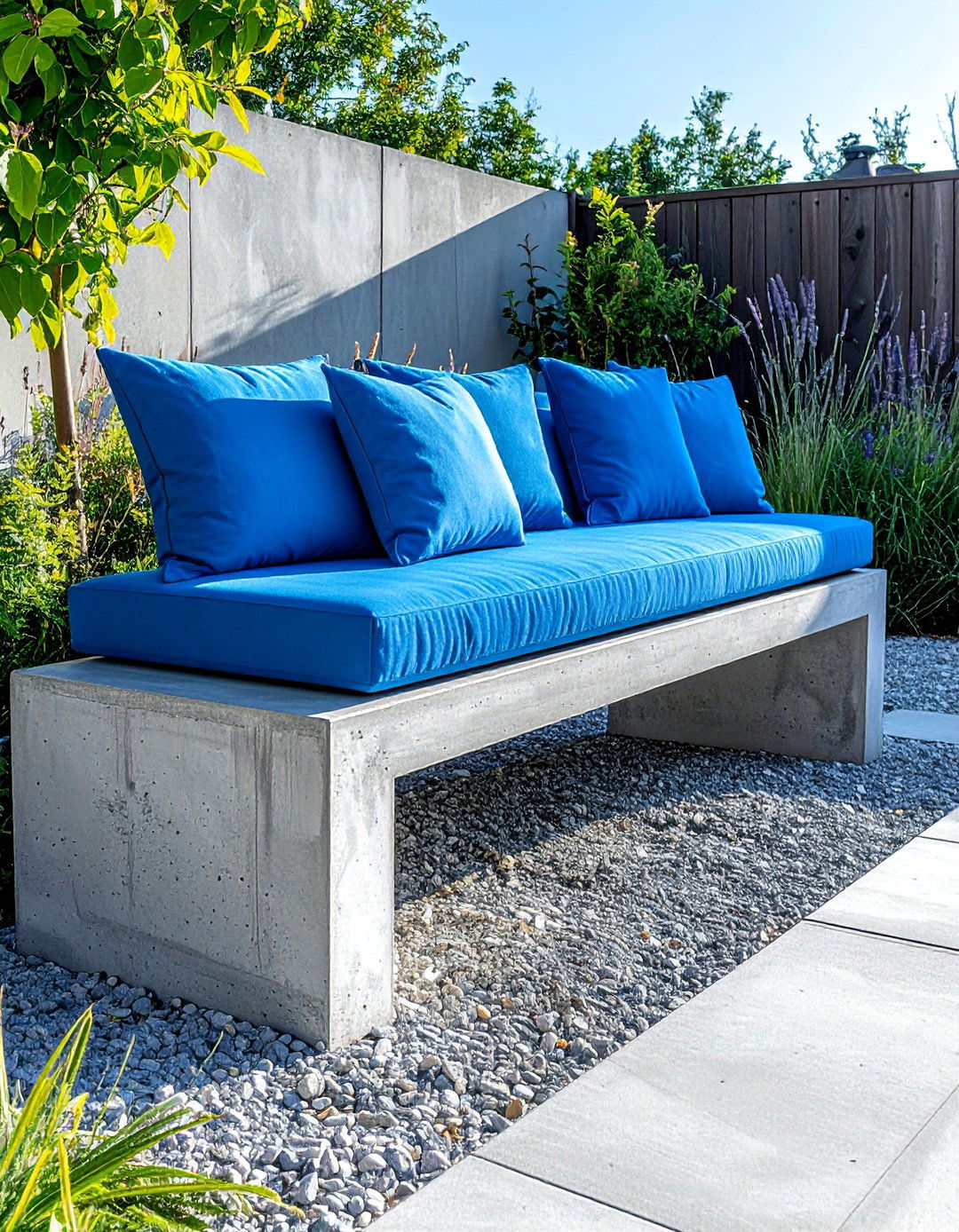 Modern Concrete Garden Bench - 25 Concrete Garden Ideas to Enhance Your Outdoor Aesthetic