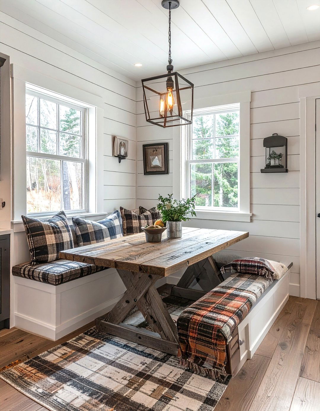 Modern Farmhouse Corner Nook - 25 Corner Breakfast Nook Ideas for a Charming Dining Spot