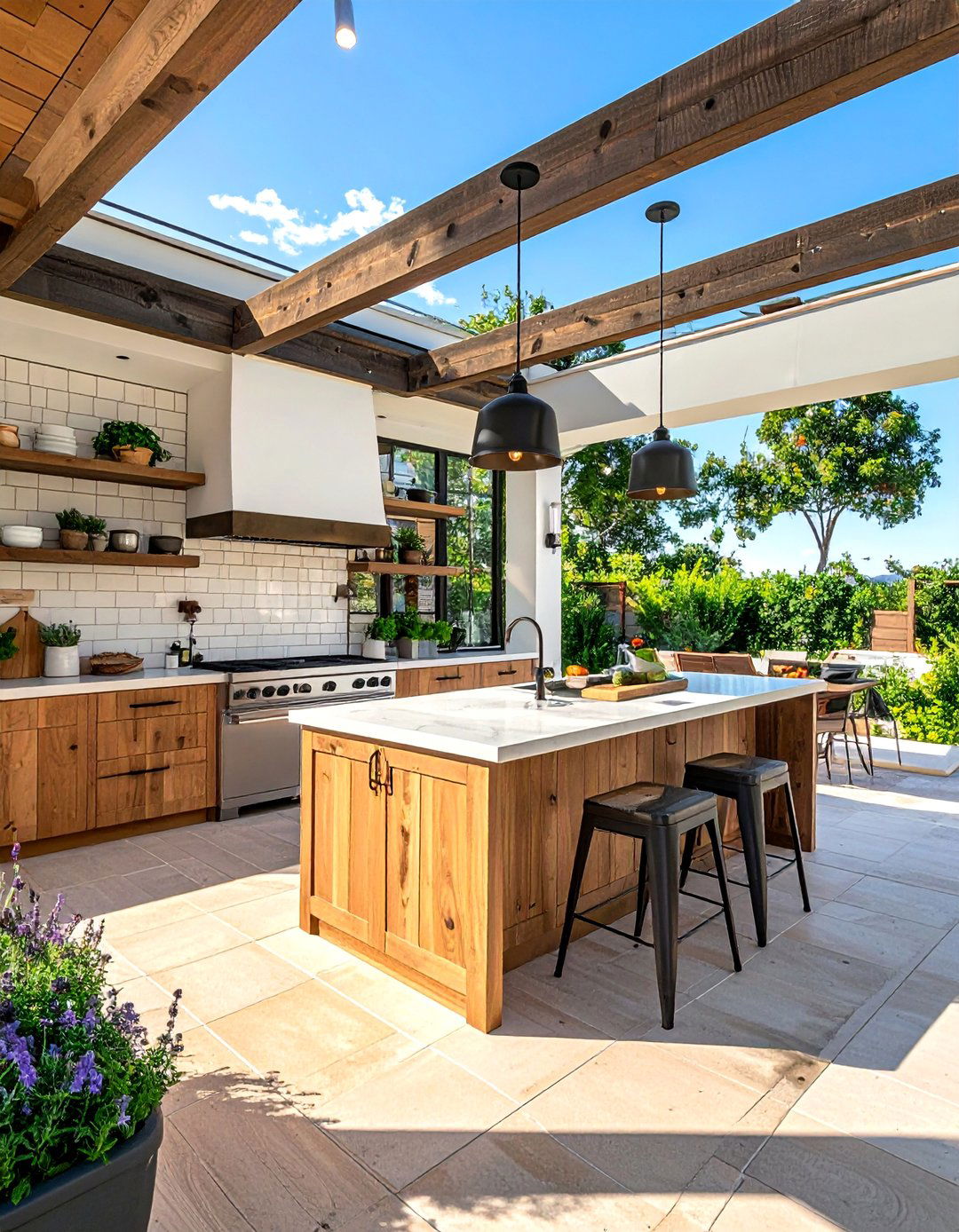 Modern Farmhouse Market Kitchen - 20 Outdoor Kitchen with a Gazebo Ideas for Entertaining