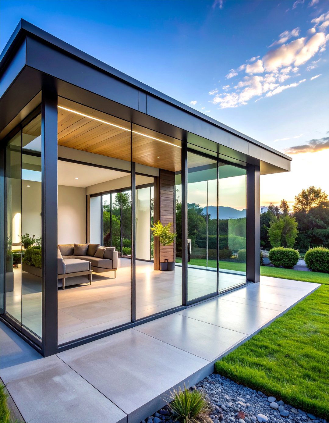 Modern Frameless Glass Box Design - 40 Glass Porch Design Ideas to Brighten Your Home