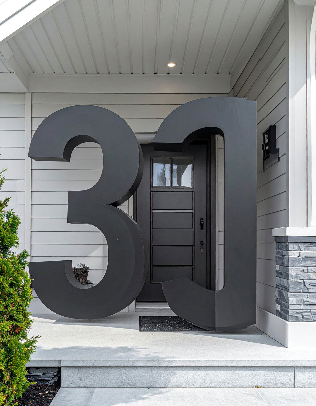 Modern House Numbers as a Design Feature - 40 Front Porch Ideas to Welcome Guests in Style
