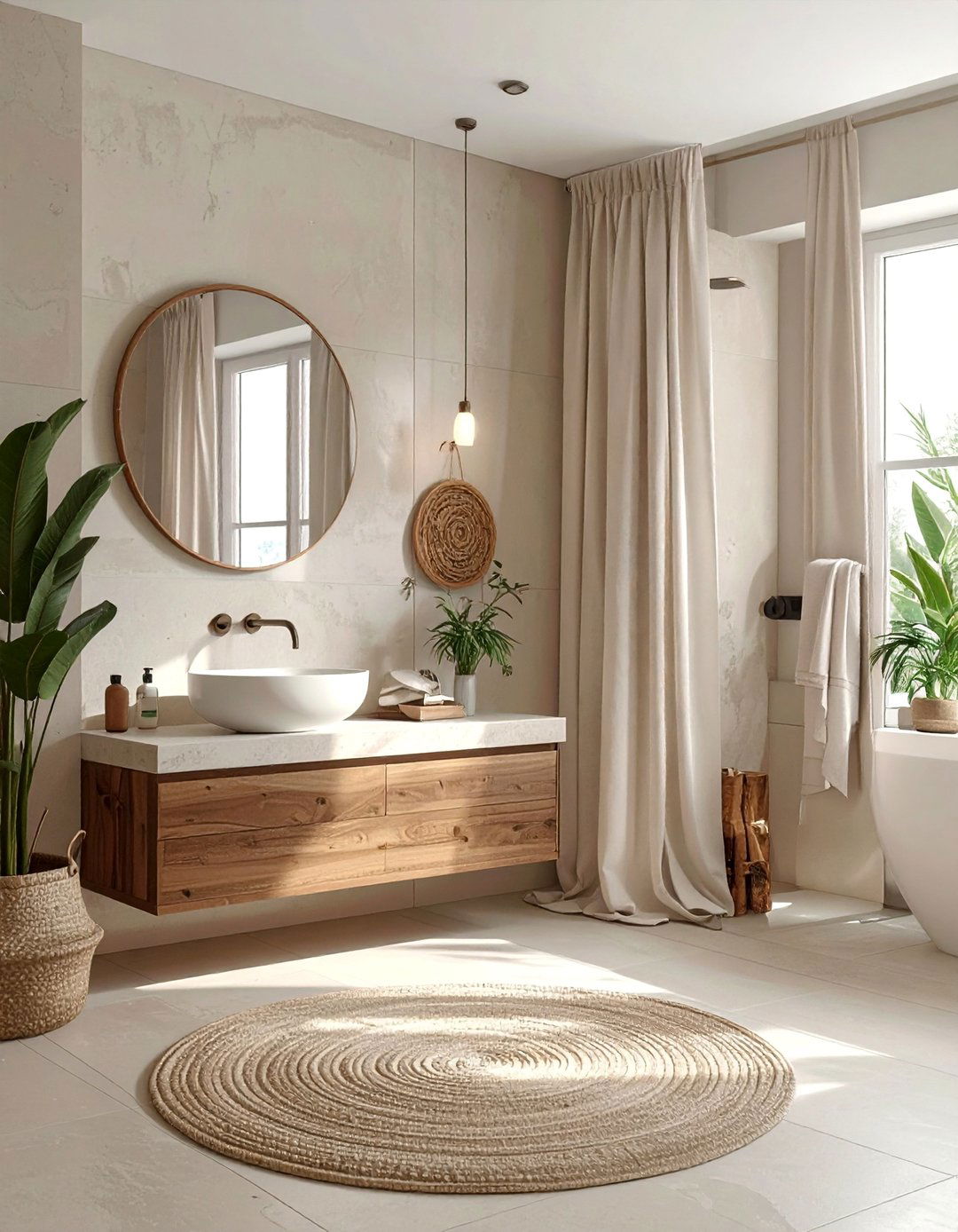Modern Minimalist Boho - 25 Boho Bathroom Ideas for a Free-Spirited Retreat