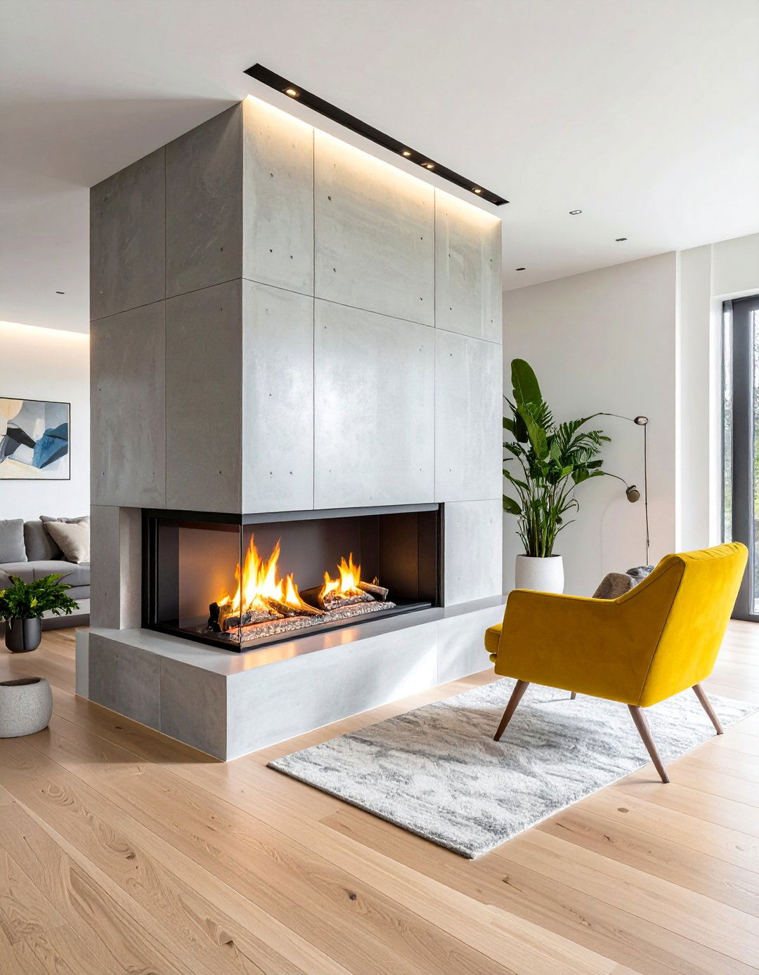 Modern Minimalist Corner Fireplace - 25 Corner Fireplace Ideas to Cozy Up Your Living Space