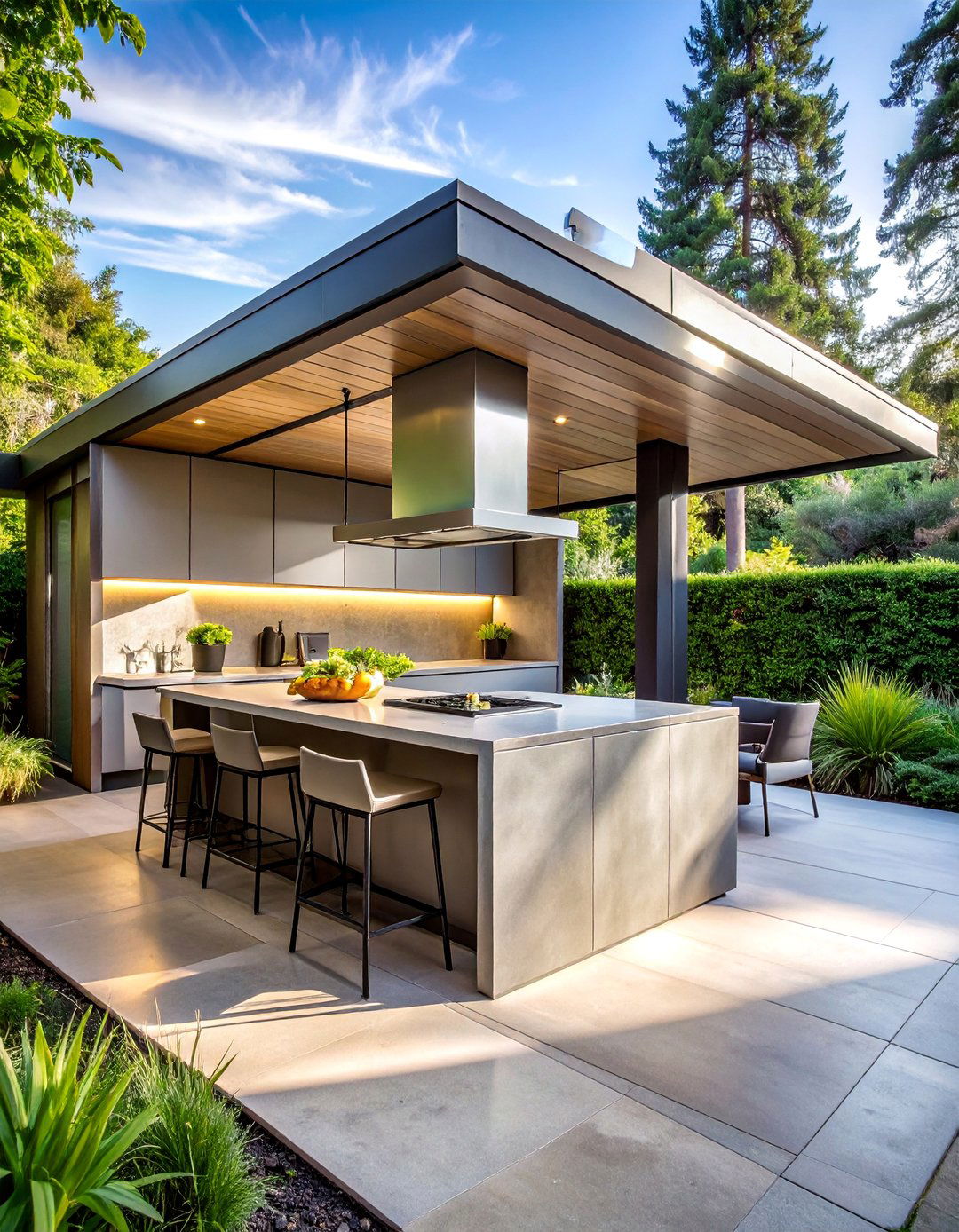 Modern Minimalist Covered Kitchens - 25 Covered Outdoor Kitchen Ideas for Year-Round Cooking