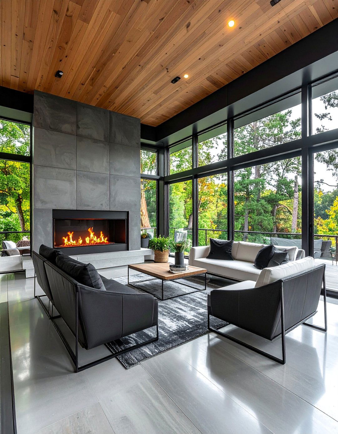 Modern Minimalist Glass Haven - 35 Three Season Porch Ideas for Year-Round Comfort