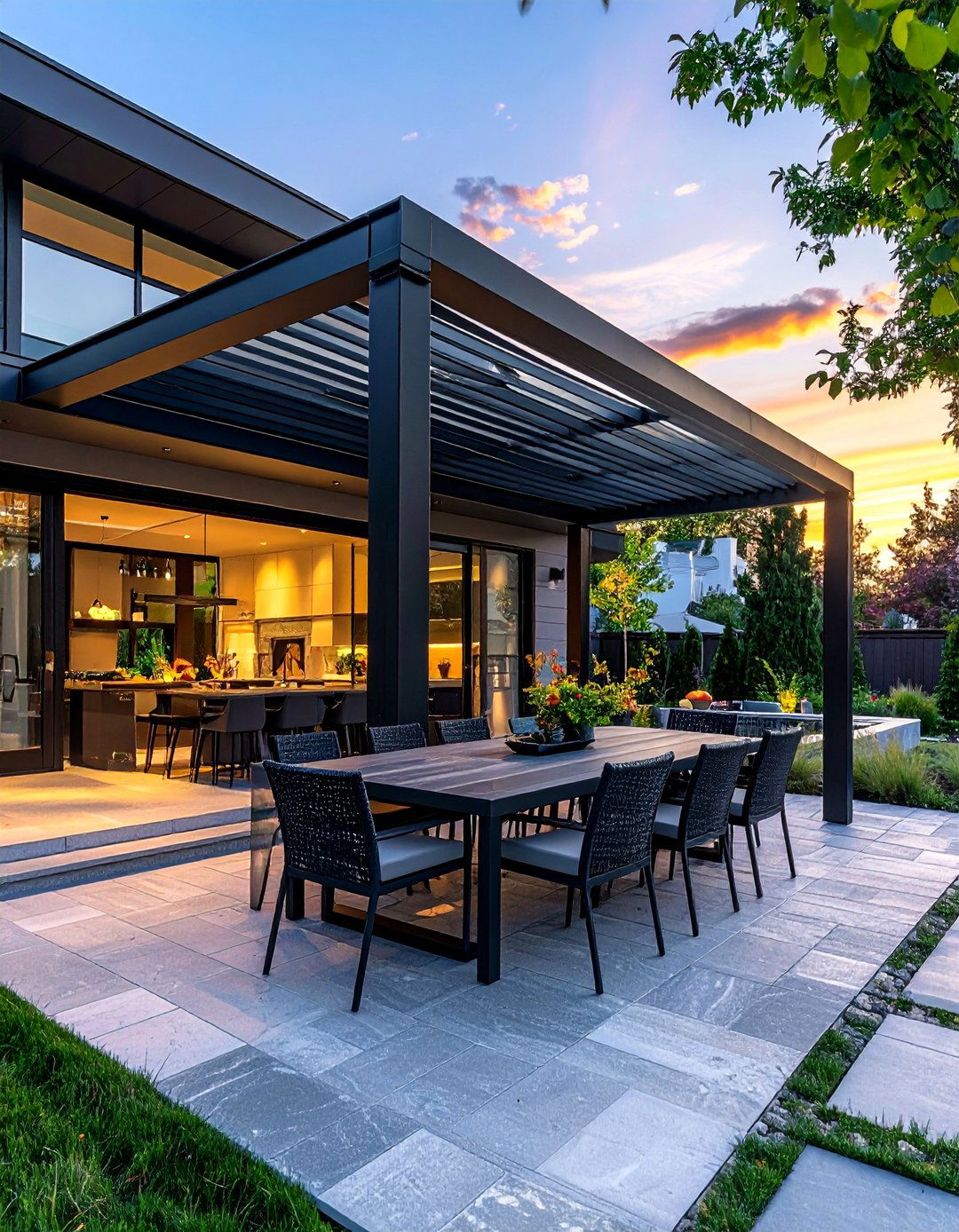 Modern Pergola Structure - 35 Modern House Exterior Design Ideas for a Sleek Look