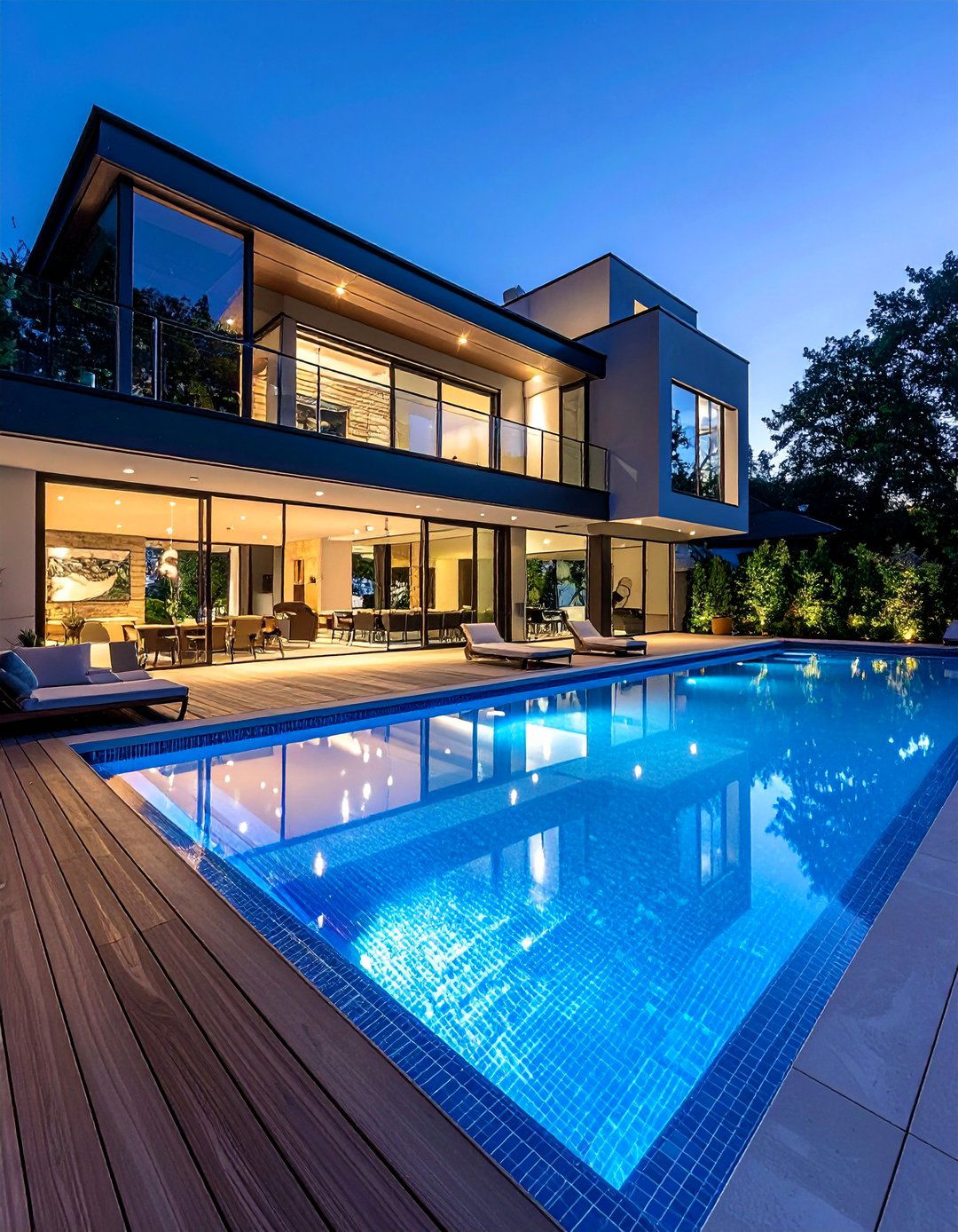 Modern Pool with Glass Tile Finish - 30 Luxury Swimming Pool Design Ideas for Your Backyard