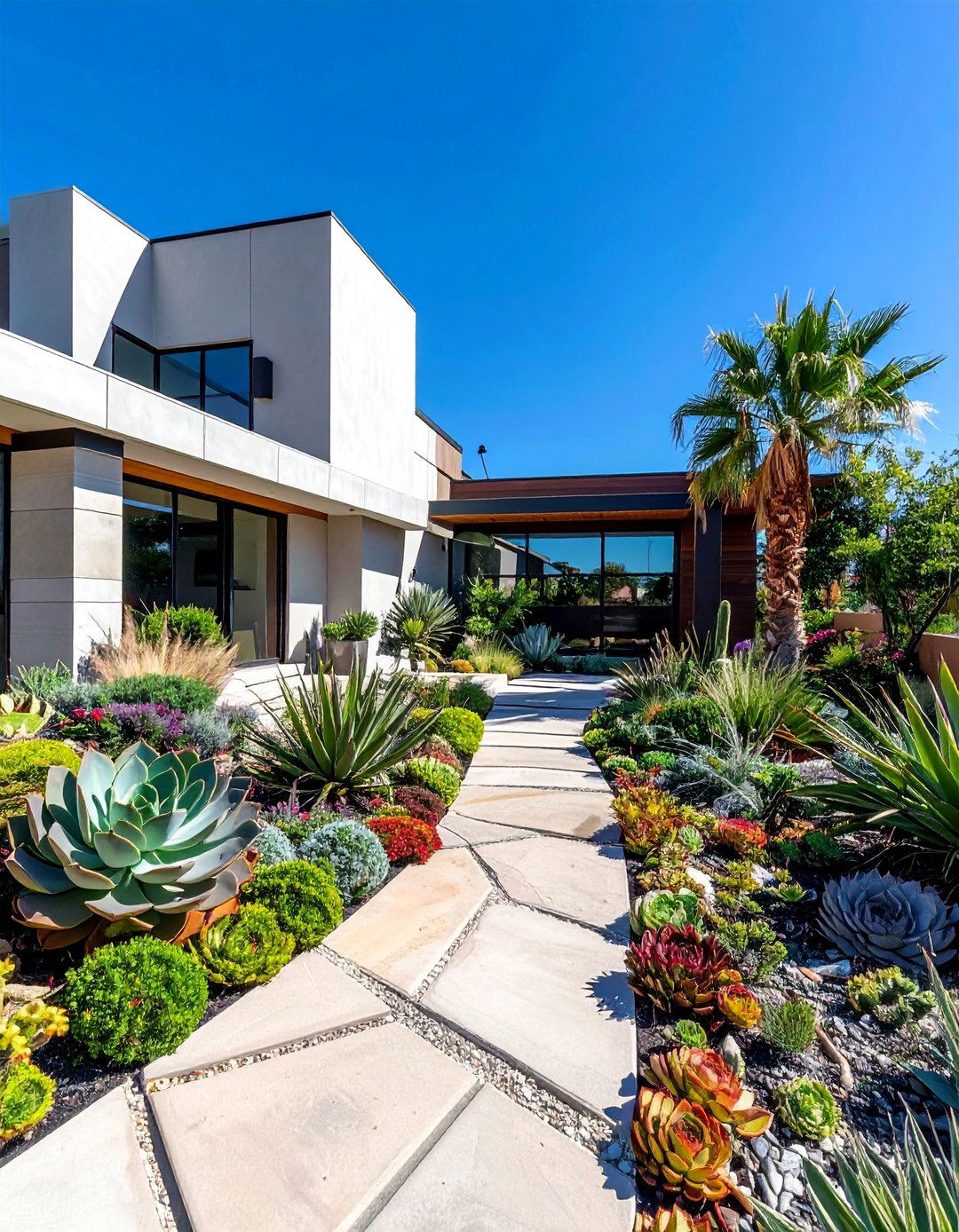 Modern Succulent Gardens - 40 Front Yard Landscaping Ideas to Boost Curb Appeal