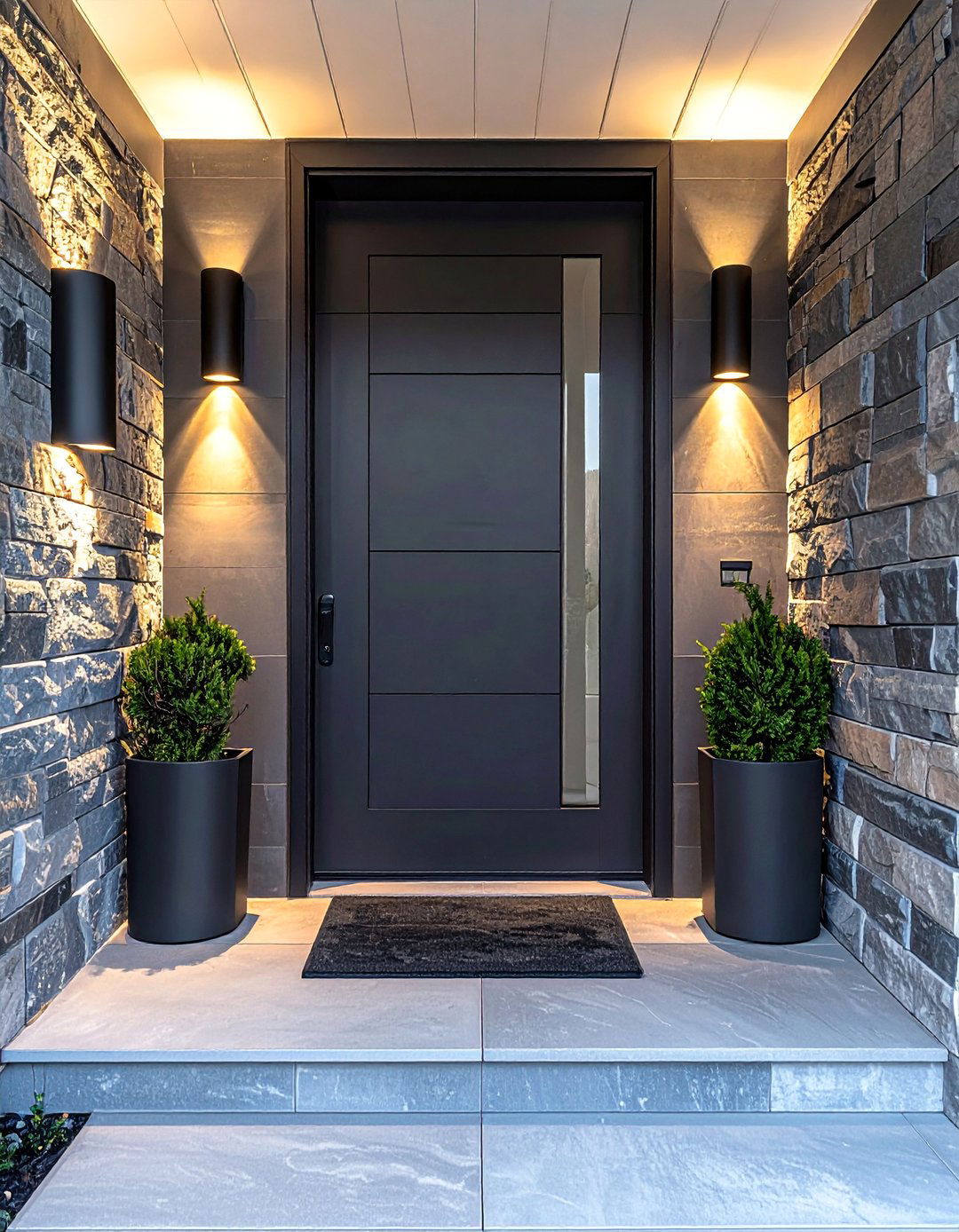 Modern Up and Down Cylinder Sconces - 20 Front Porch Lighting Ideas to Enhance Your Home's Curb Appeal