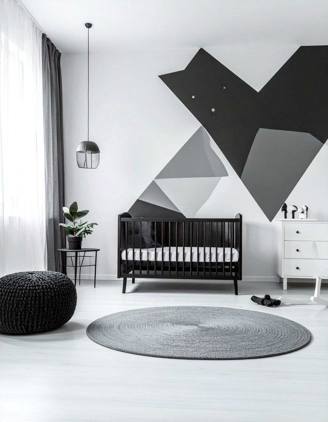 Monochromatic Black and White Nursery - 40 Adorable Nursery Ideas for Your Baby's Room