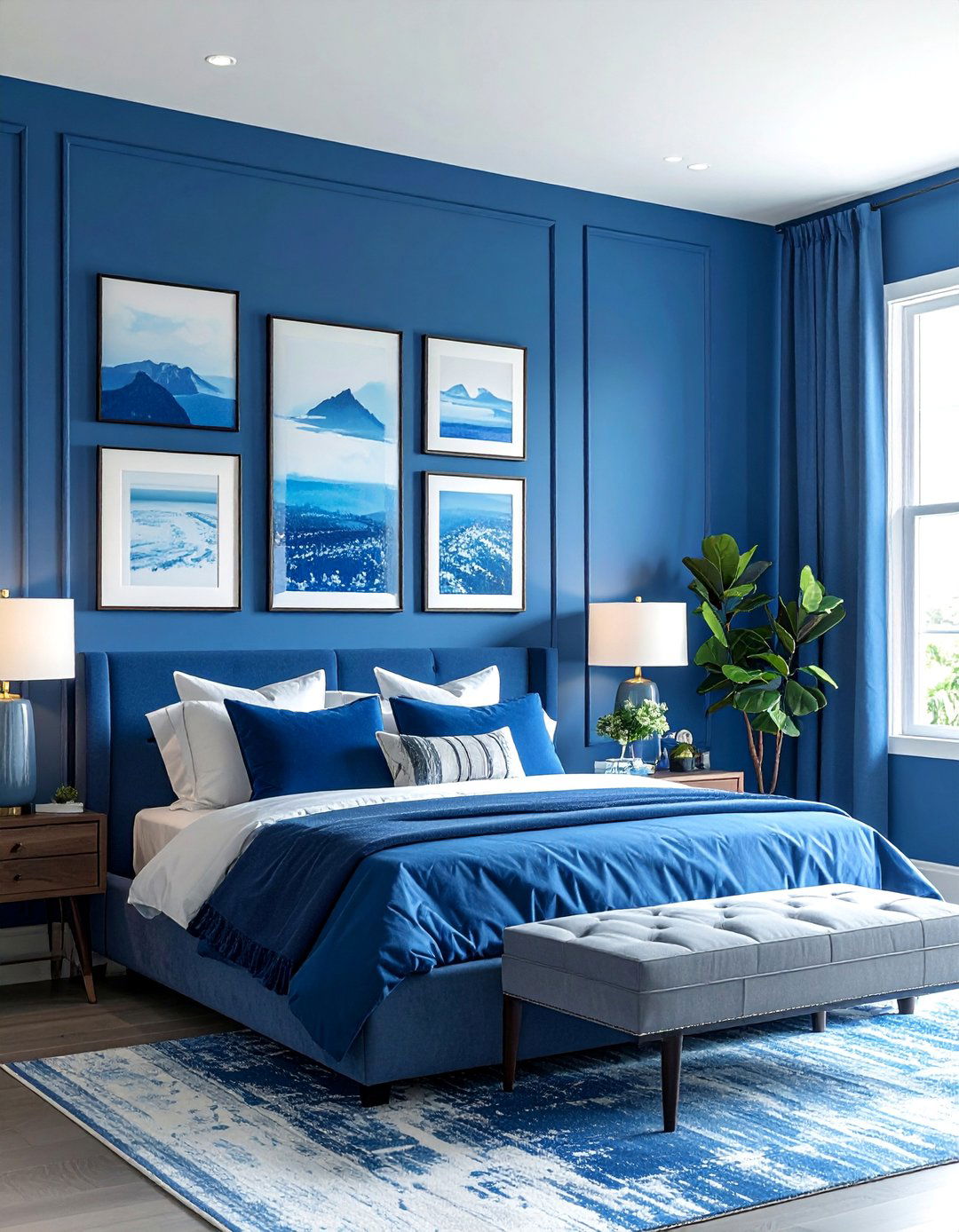 Monochromatic Color Scheme Gallery Wall - 40 Gallery Wall Ideas to Showcase Your Style