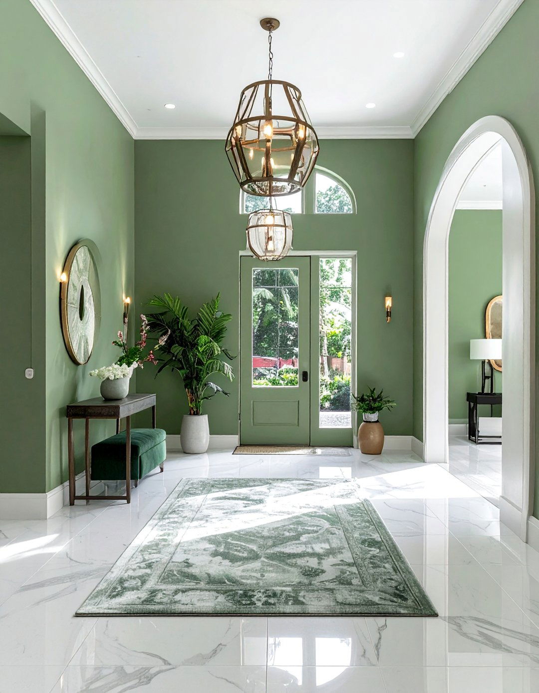 Monochromatic Color Scheme - 50 Foyer Decor Ideas to Make a Grand First Impression
