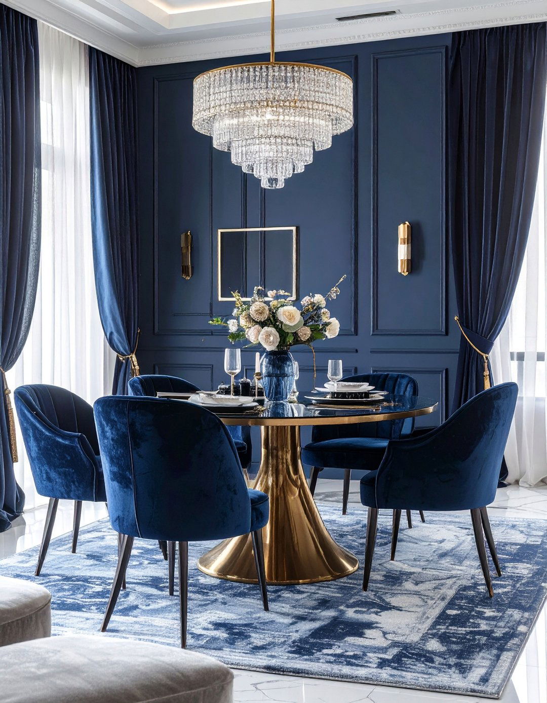 Monochromatic Color Schemes with Textural Variation - 40 Luxurious Dining Room Ideas for Elegant Entertaining