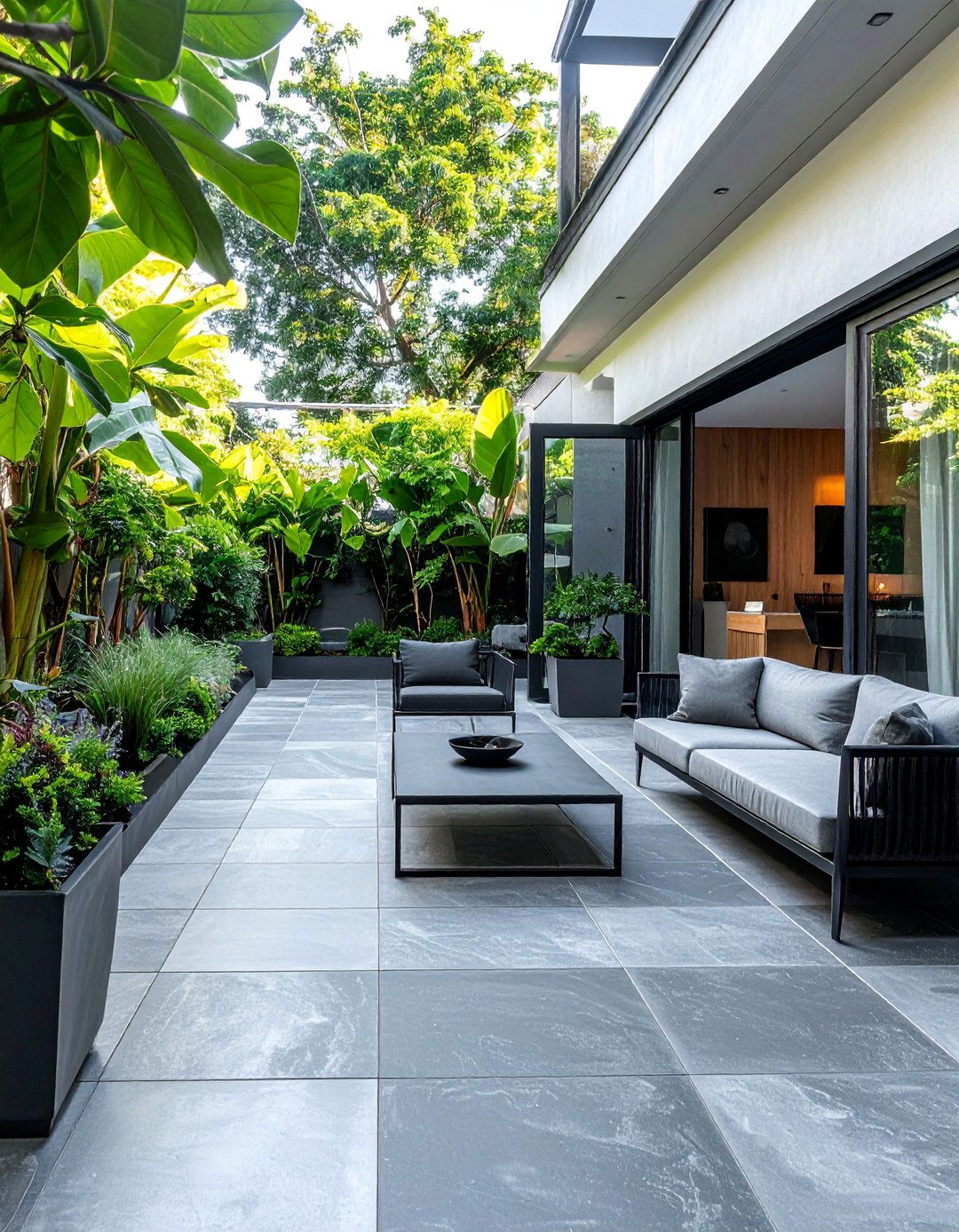 Monochromatic Gray Patio Tiles - 30 Patio Tile Ideas for a Stylish Outdoor Space