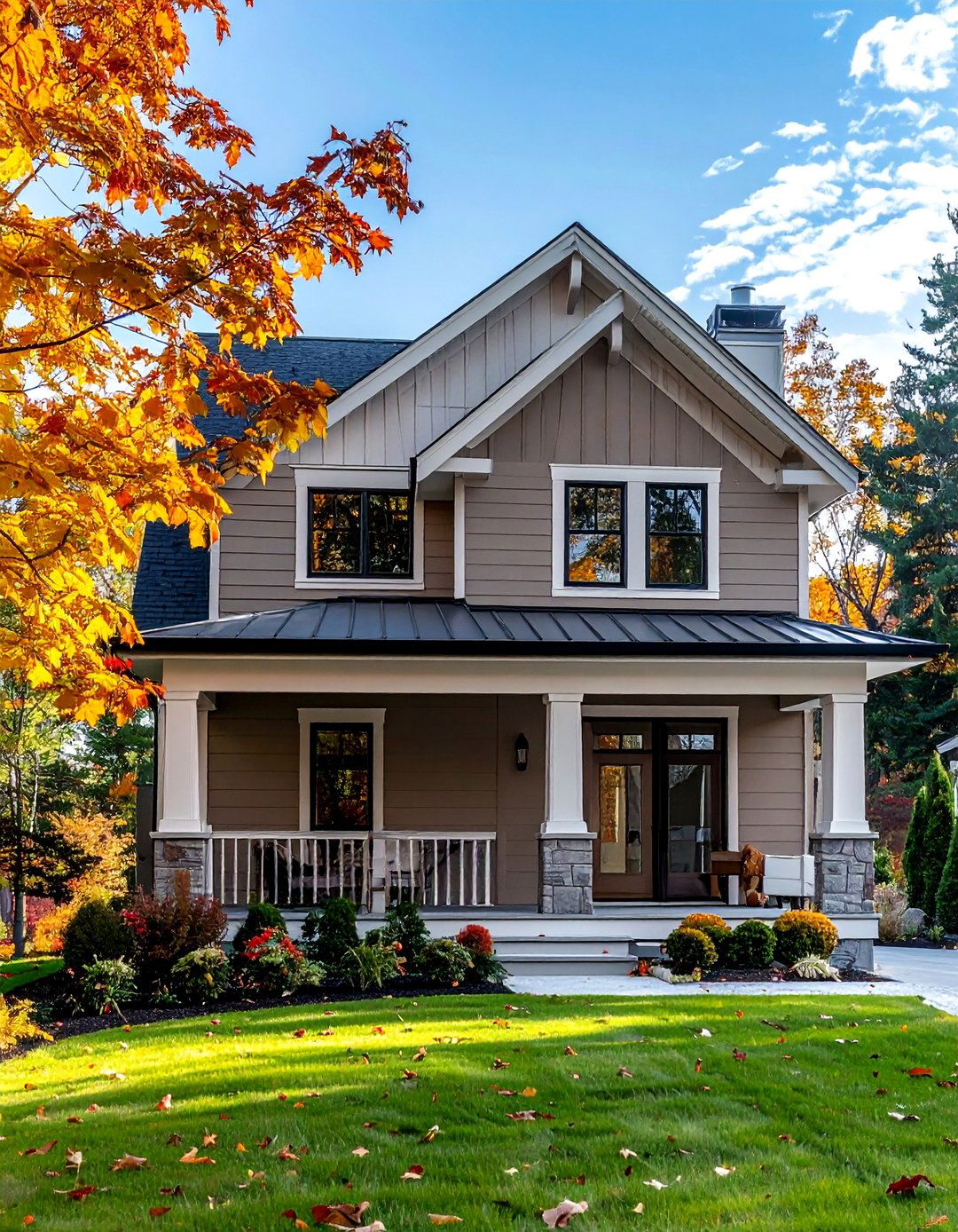 Monochromatic Taupe with Varying Shades - 25 Exterior Taupe House Color Combinations for a Timeless Look