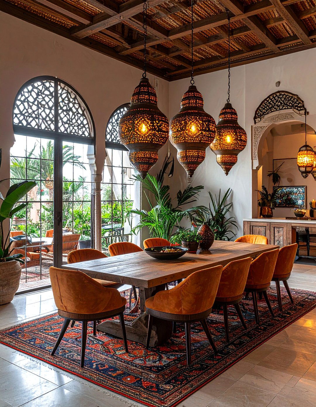 Moroccan Inspired Lighting - 40 Dining Room Decor Ideas to Elevate Your Meals