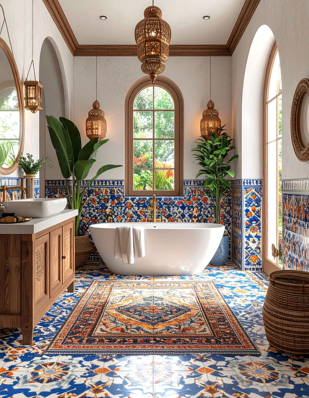Moroccan Tile Paradise - 25 Boho Bathroom Ideas for a Free-Spirited Retreat
