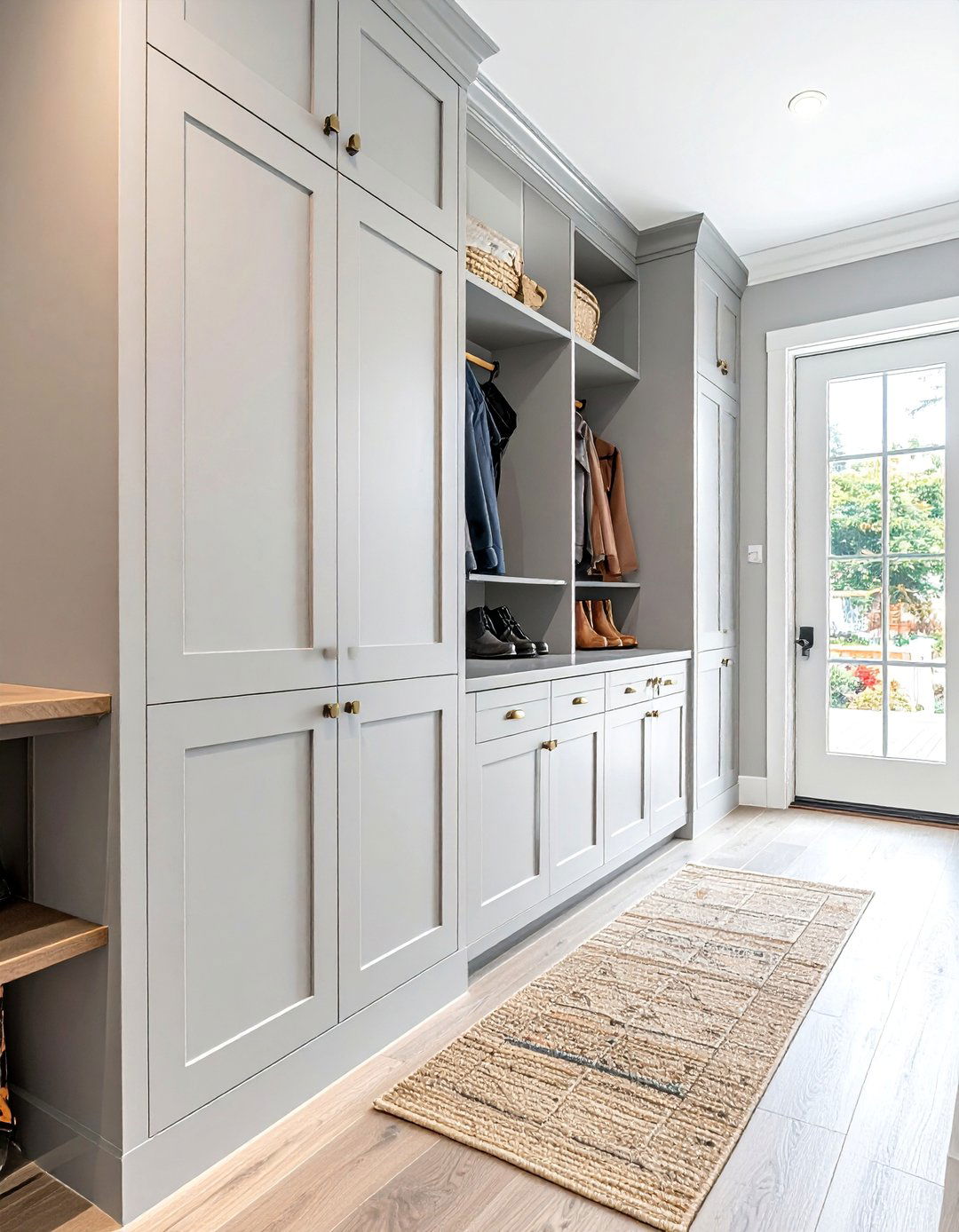 Mudroom with Floor to Ceiling Built In Cabinetry - 40 Mudroom Ideas to Keep Your Home Organized