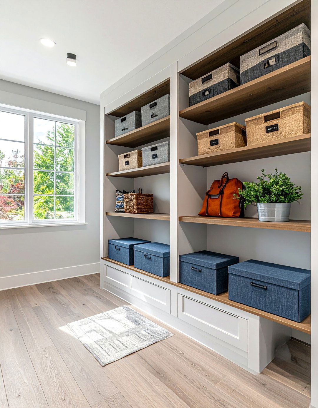 Mudroom with High Shelving for Seasonal Storage - 40 Mudroom Ideas to Keep Your Home Organized