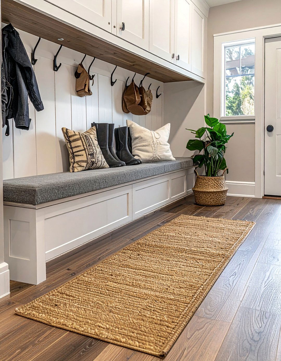 Mudroom with a Built In Boot Scraper - 40 Mudroom Ideas to Keep Your Home Organized