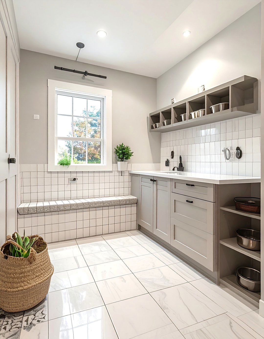 Mudroom with a Dedicated Pet Station - 40 Mudroom Ideas to Keep Your Home Organized