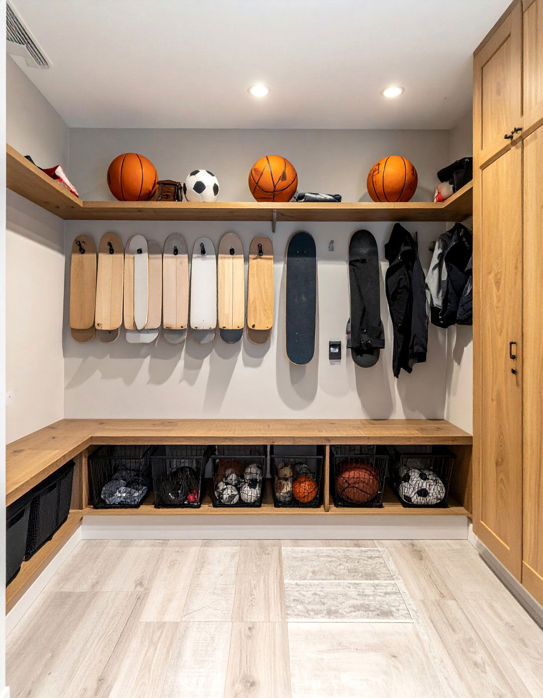 Mudroom with a Dedicated Sports Equipment Zone - 40 Mudroom Ideas to Keep Your Home Organized