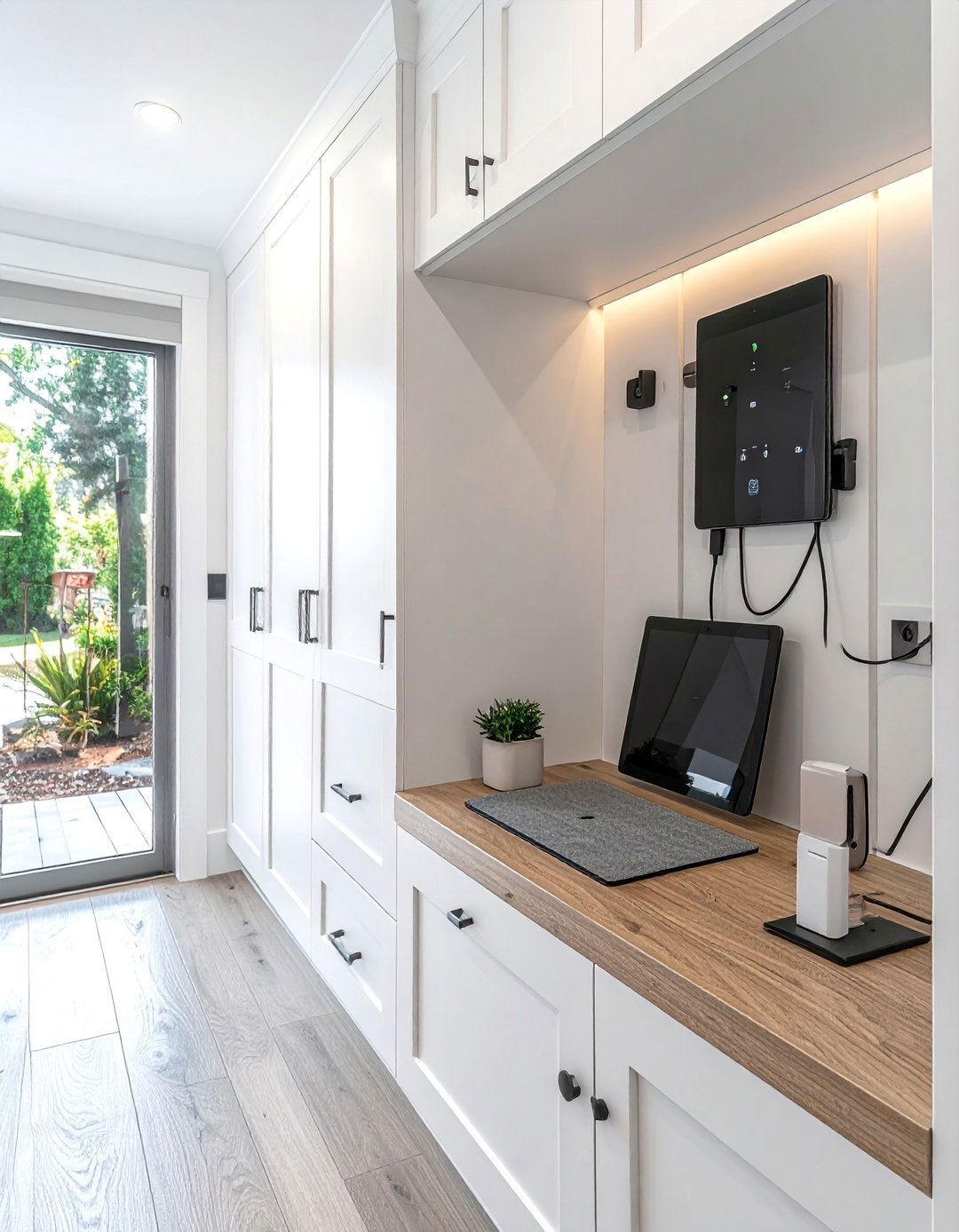 Mudroom with a Designated Charging Station - 40 Mudroom Ideas to Keep Your Home Organized