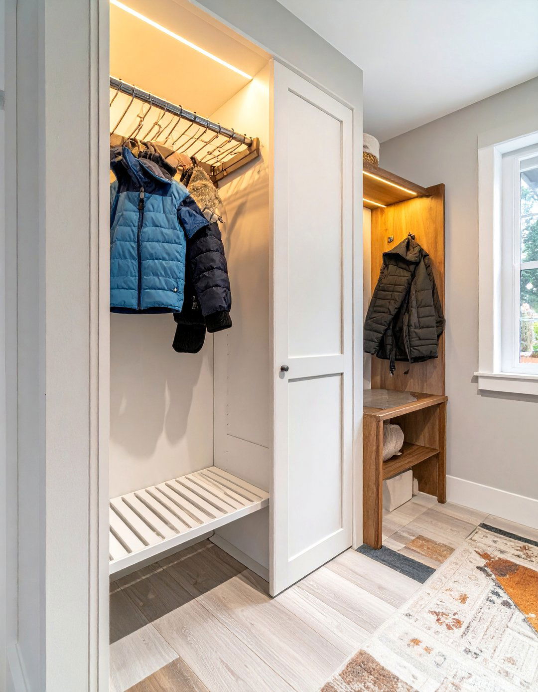 Mudroom with a Pull Out Drying Rack - 40 Mudroom Ideas to Keep Your Home Organized