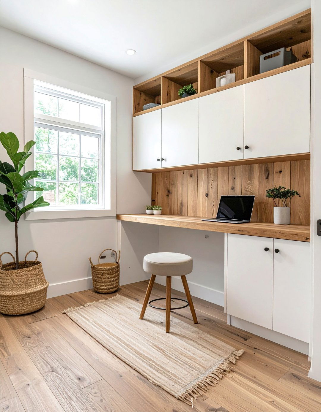 Mudroom with a Small Desk or Workstation - 40 Mudroom Ideas to Keep Your Home Organized