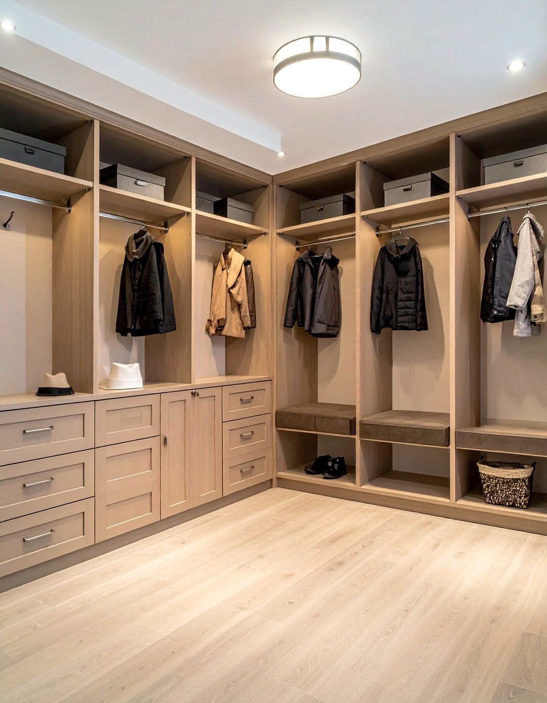 Mudroom with a Walk In Closet Design - 40 Mudroom Ideas to Keep Your Home Organized