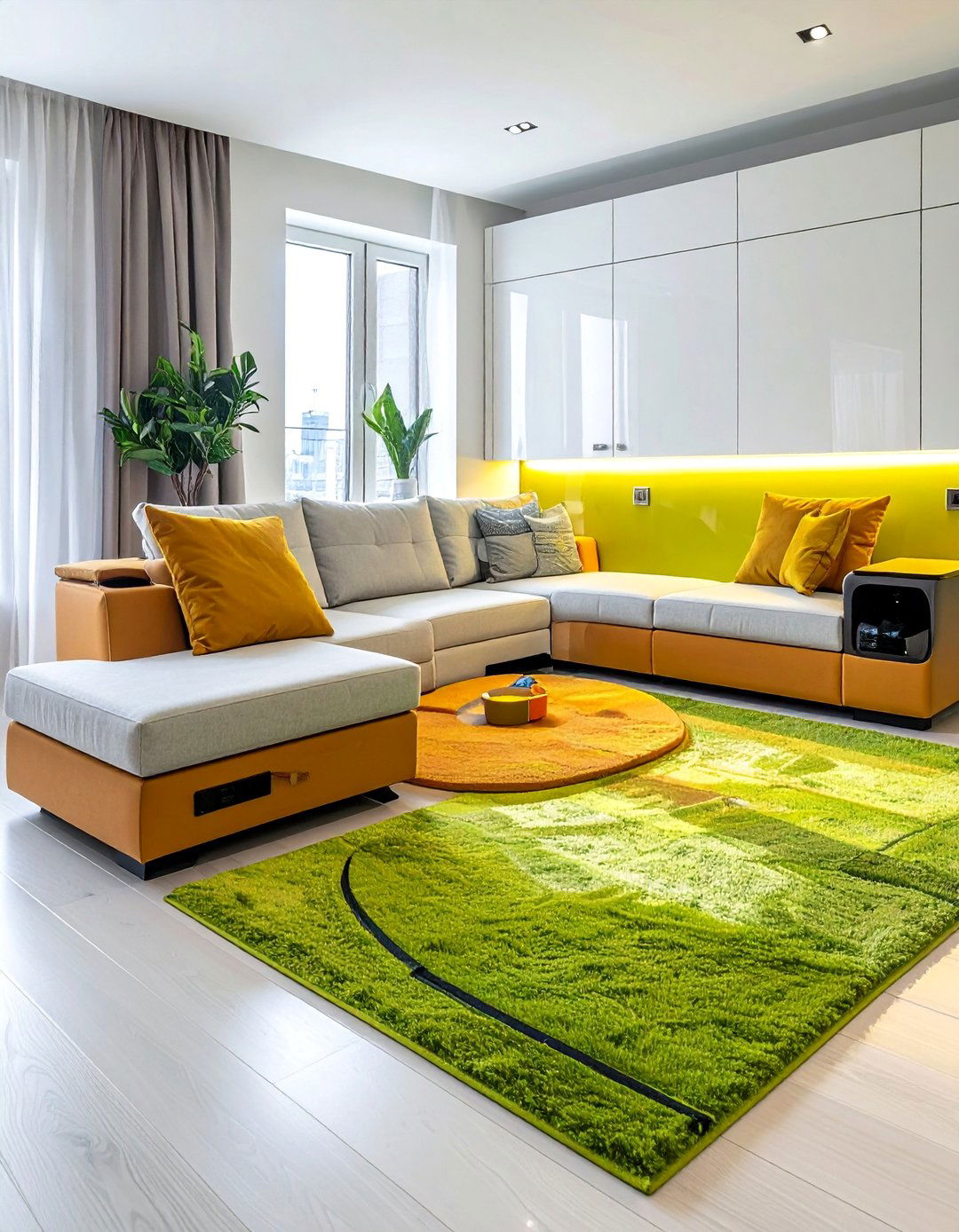 Multi Functional Sectional Features - 30 Small Living Room Sectional Layout Ideas