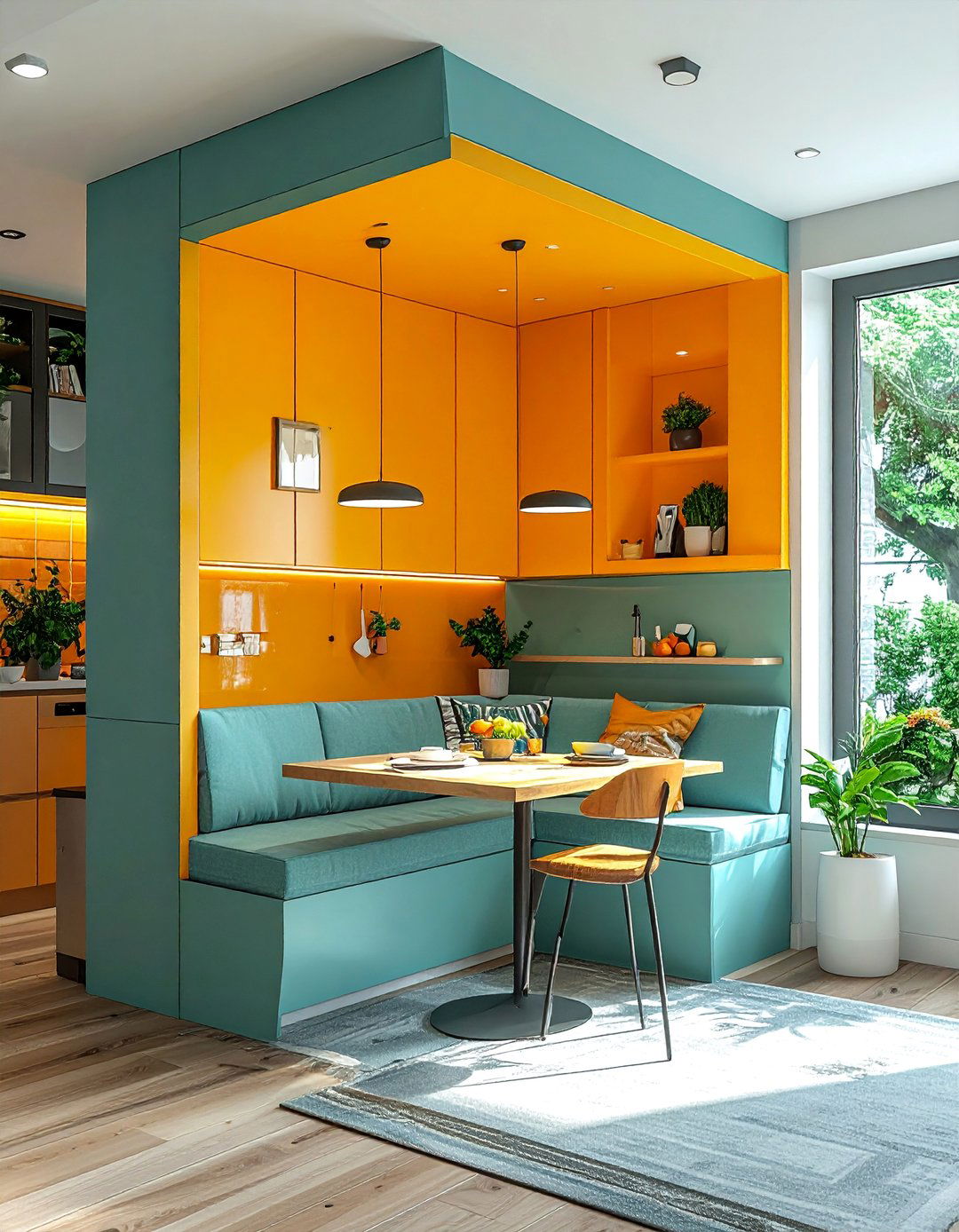 Multi Functional Workspace Integration - 25 Corner Breakfast Nook Ideas for a Charming Dining Spot