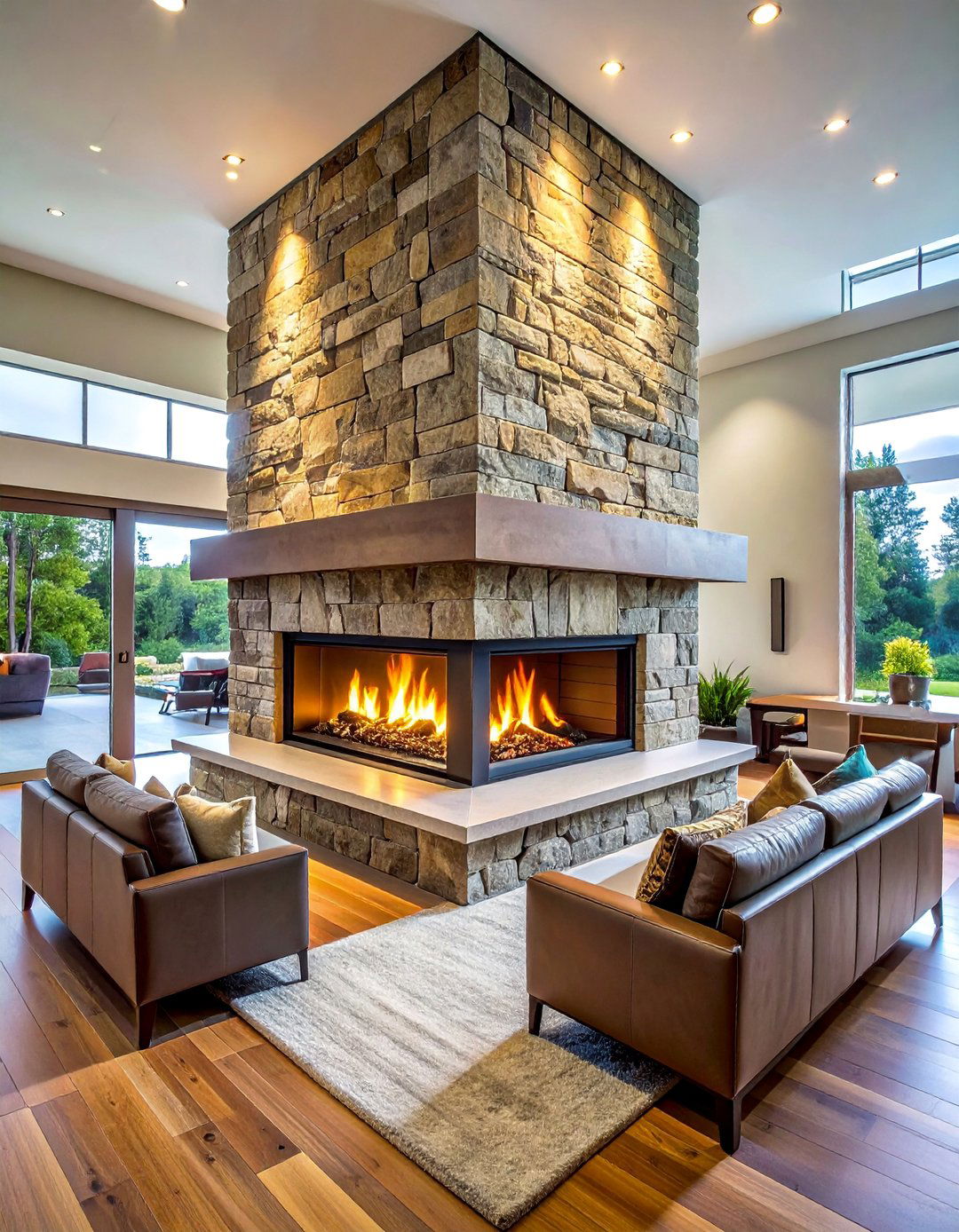 Multi Level Hearth Designs - 40 Modern Fireplace Ideas to Warm Up Your Home
