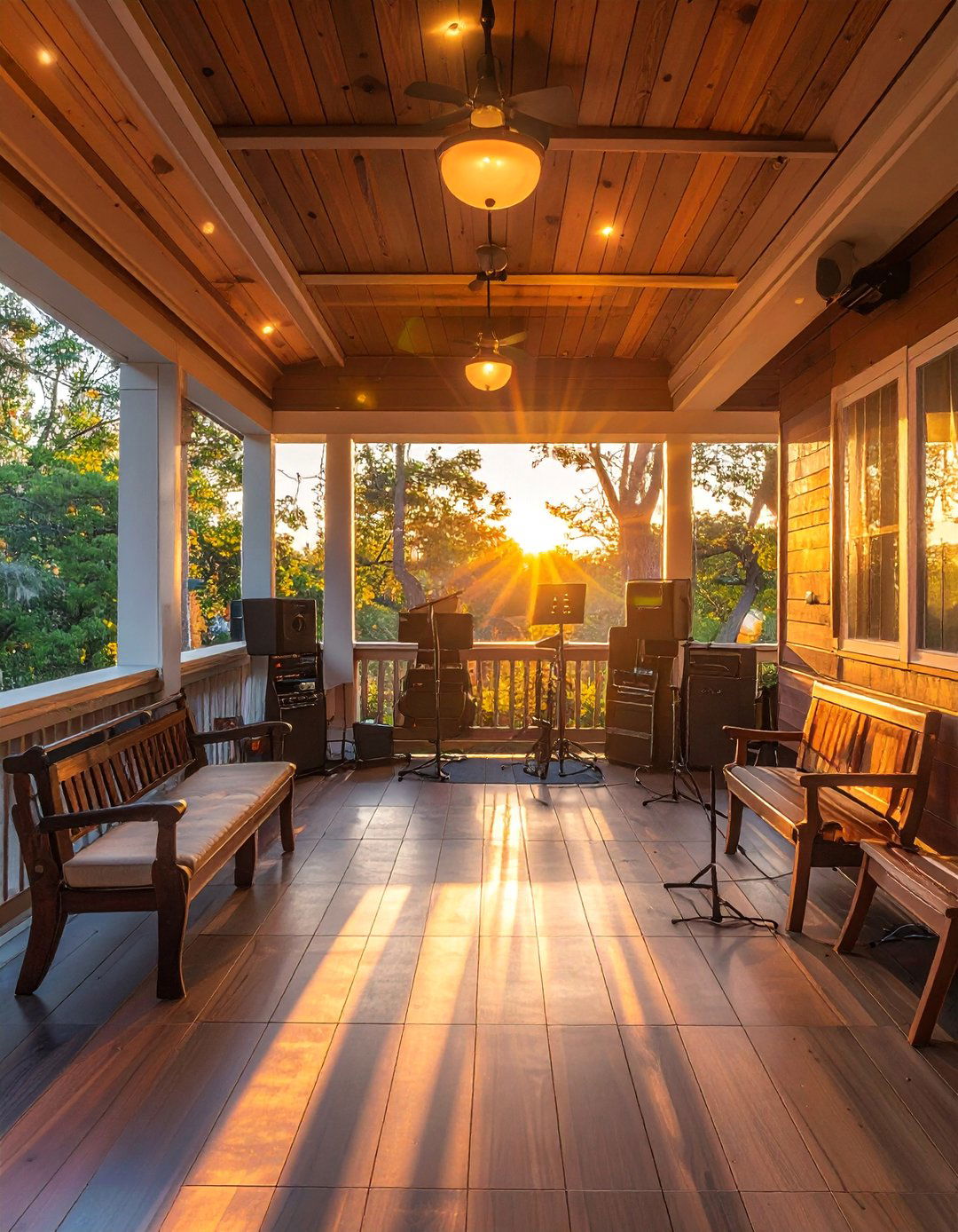 Music Practice and Performance Space - 35 Three Season Porch Ideas for Year-Round Comfort