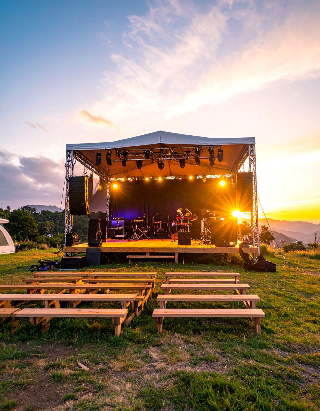 Music and Performance Stage - 30 RV Campsite Decorating Ideas for a Cozy Outdoor Retreat