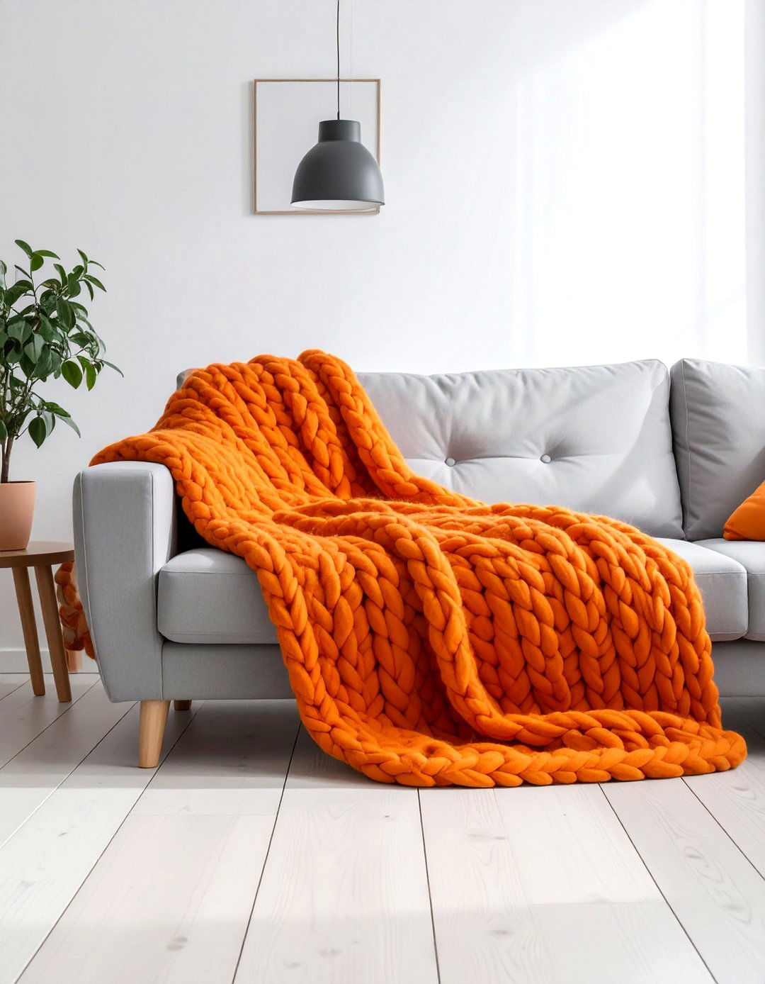 Muted Orange in a Scandinavian Style Room - 30 Orange Room Ideas to Brighten Your Home