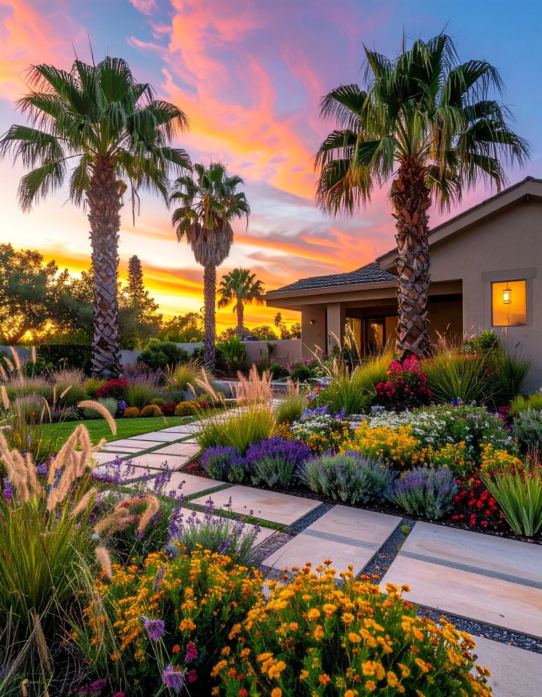 Native Plant Palm Ecosystem - 30 Front Yard Palm Tree Landscape Design Ideas
