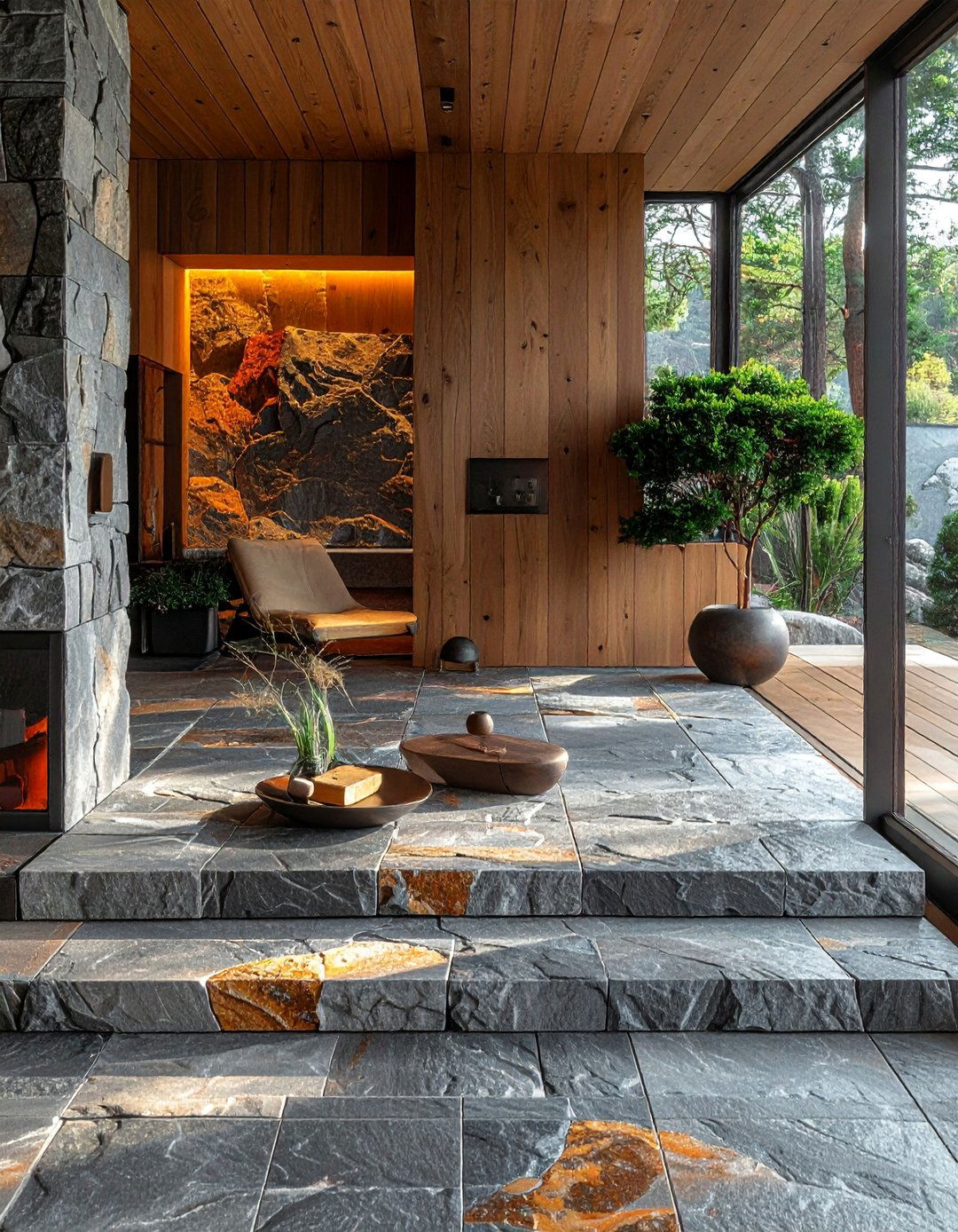 Natural Stone Character - 20 Shed Floor Ideas for Durable and Stylish Spaces