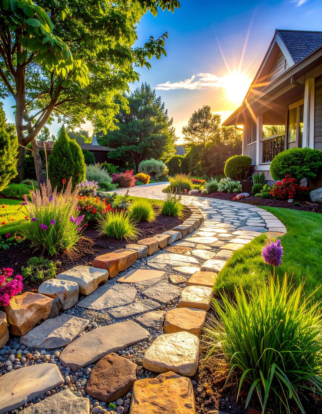 Natural Stone Edging - 30 Driveway Edging Ideas to Enhance Your Curb Appeal