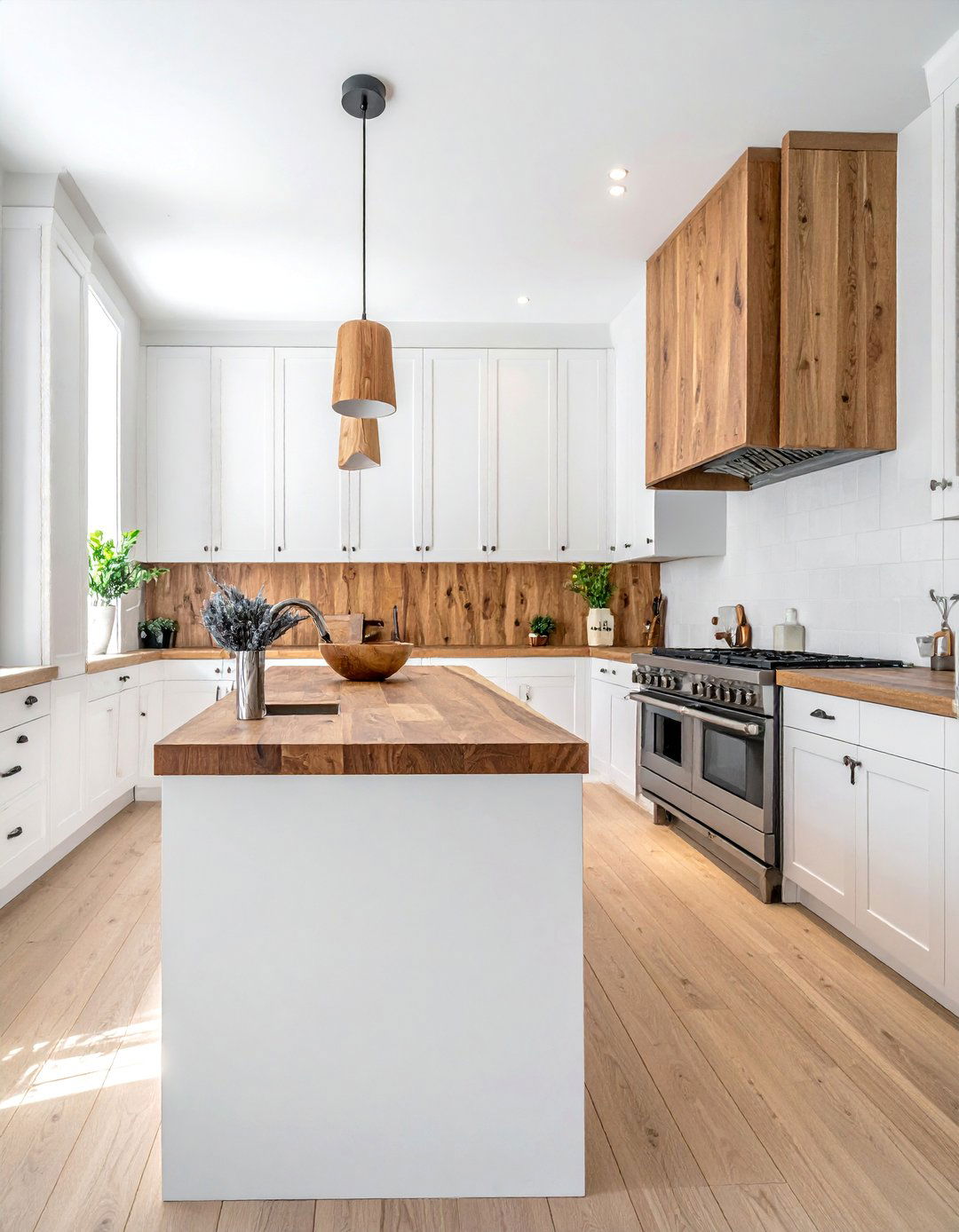 Natural Wood Accents Modern Townhouse Kitchen - 15 Modern Townhouse Kitchen Ideas for Stylish Living