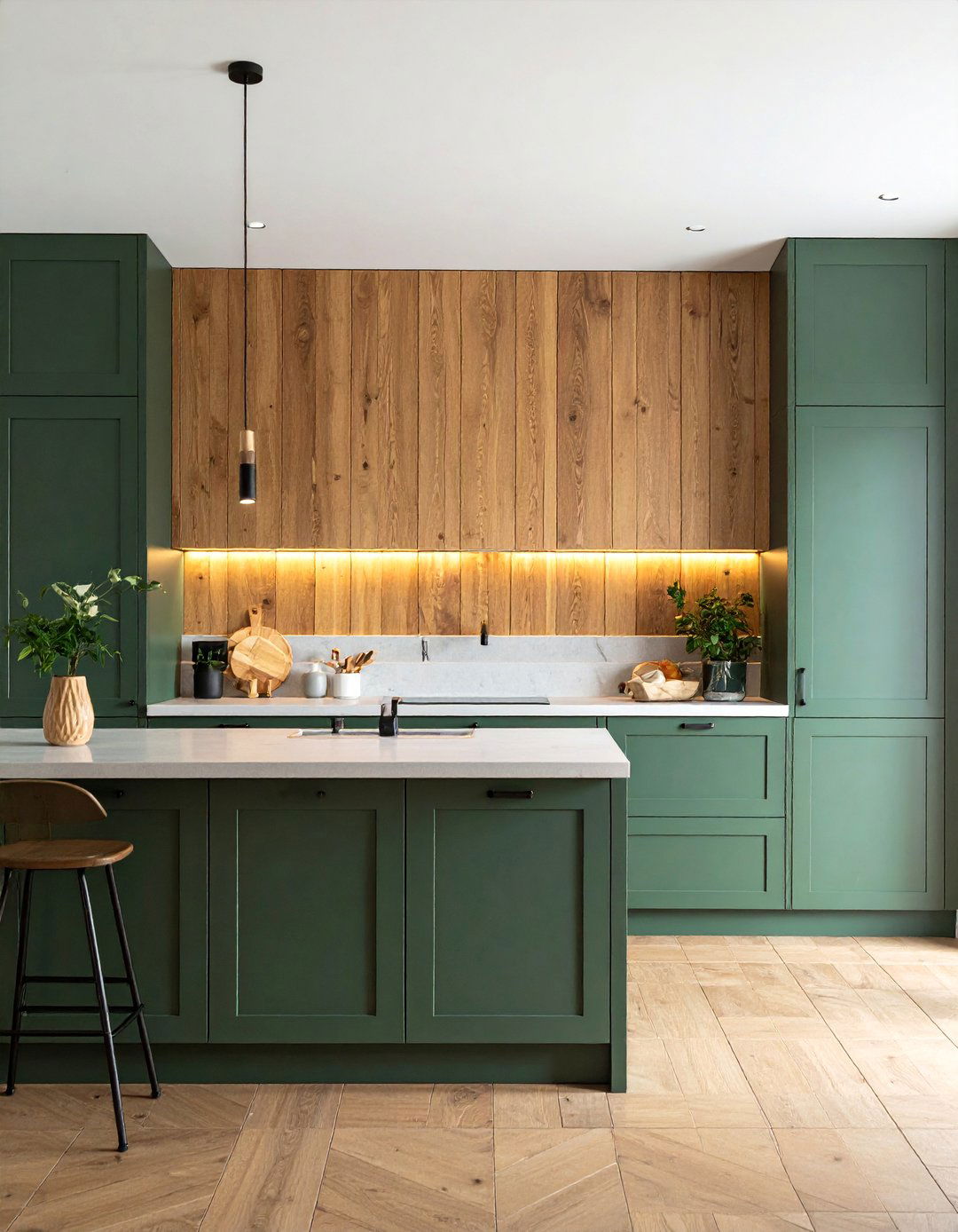 Natural Wood Tone Shiplap Backsplash - 30 Shiplap Backsplash Ideas for Your Kitchen Makeover