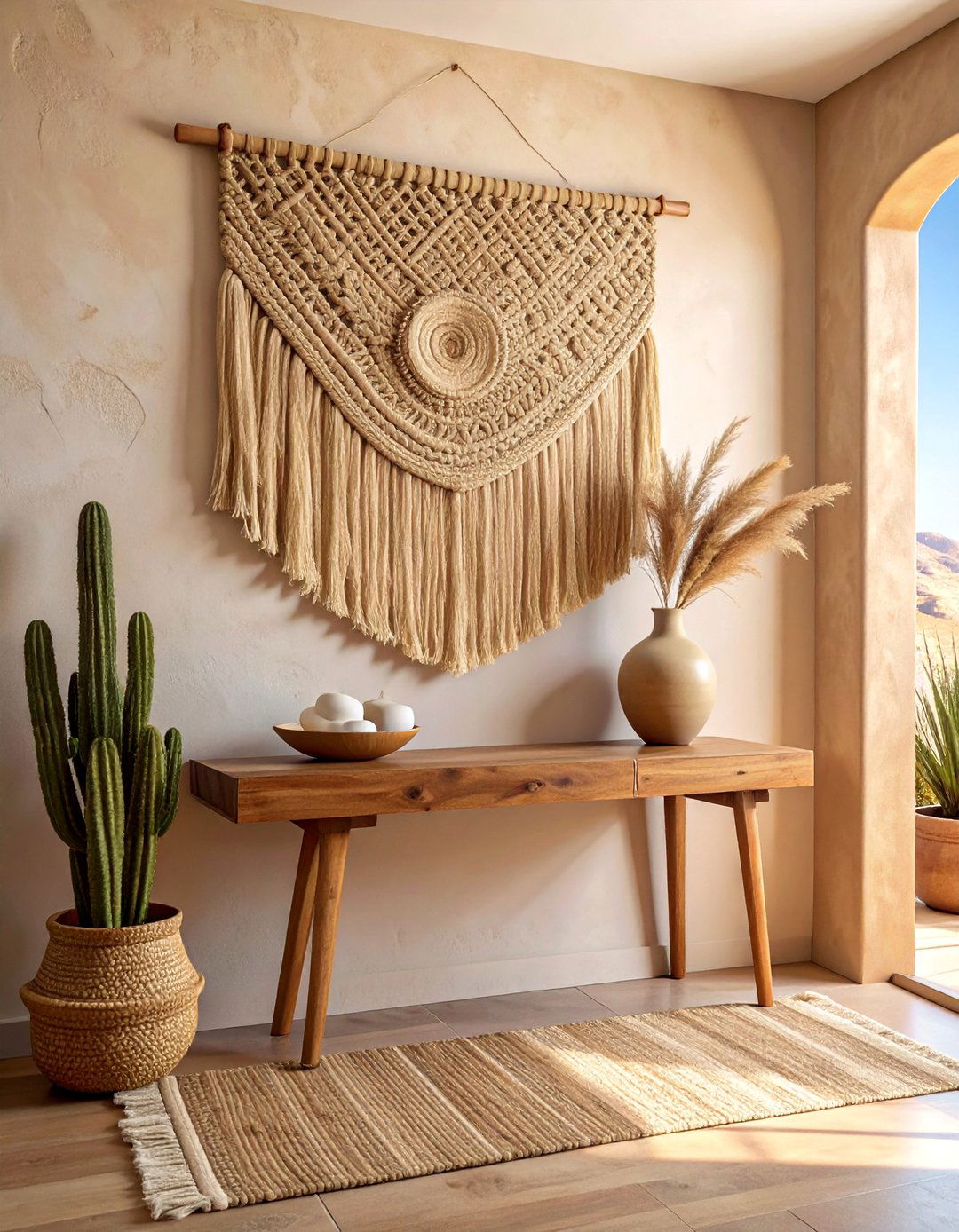 Natural Woven Wall Hangings - 20 Bohemian Desert Decor Ideas for a Warm and Inviting Home