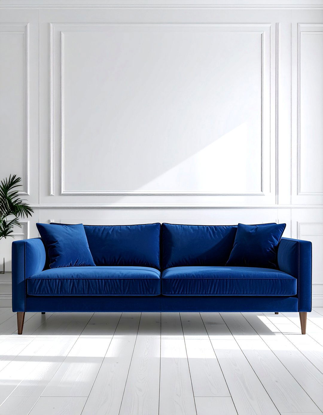 Navy Blue Accents in a Minimalist Design - 25 Navy Blue Living Room Ideas for a Stylish Space