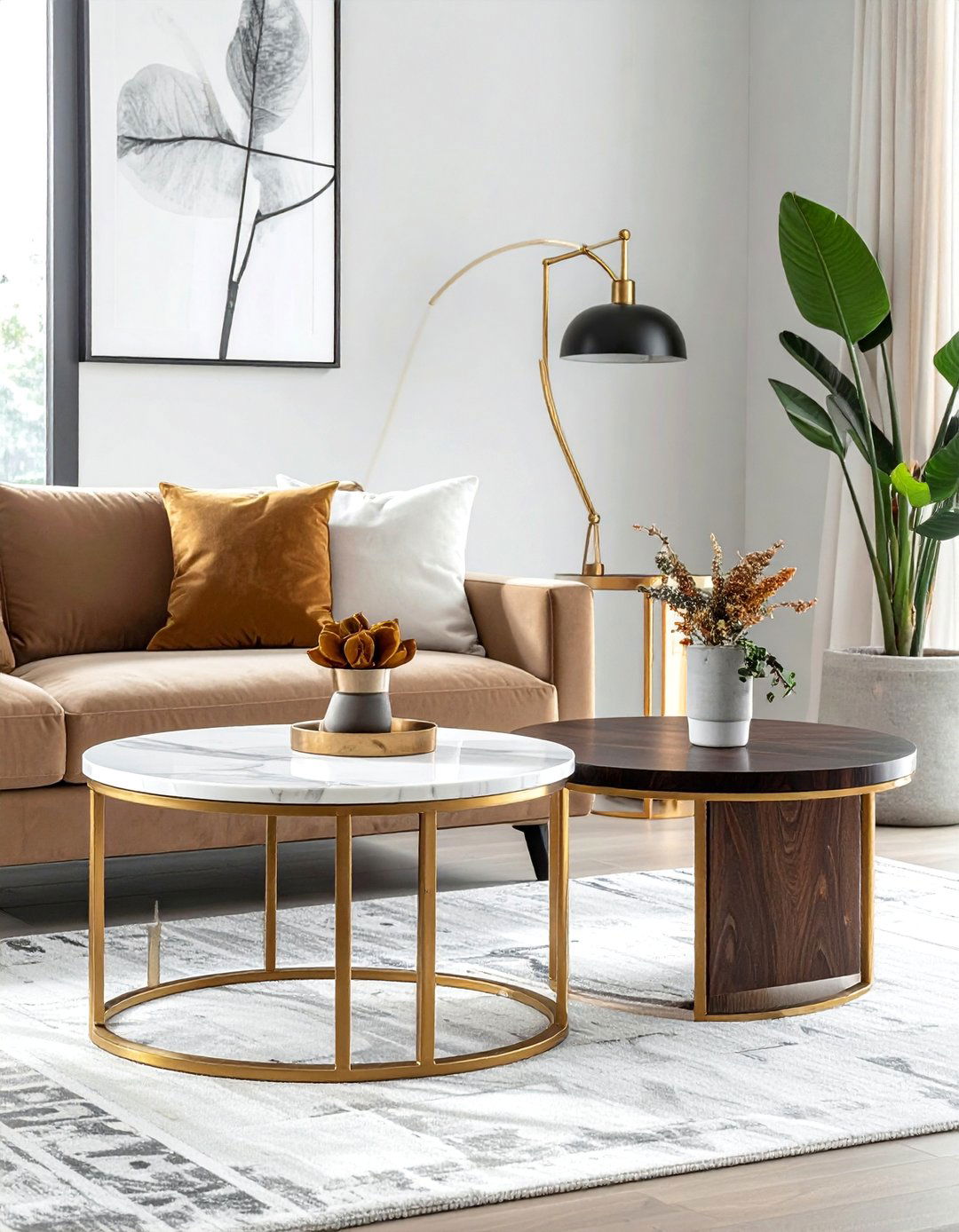 Nesting Coffee Tables for Flexibility - 40 Transitional Living Room Ideas for Modern Homes