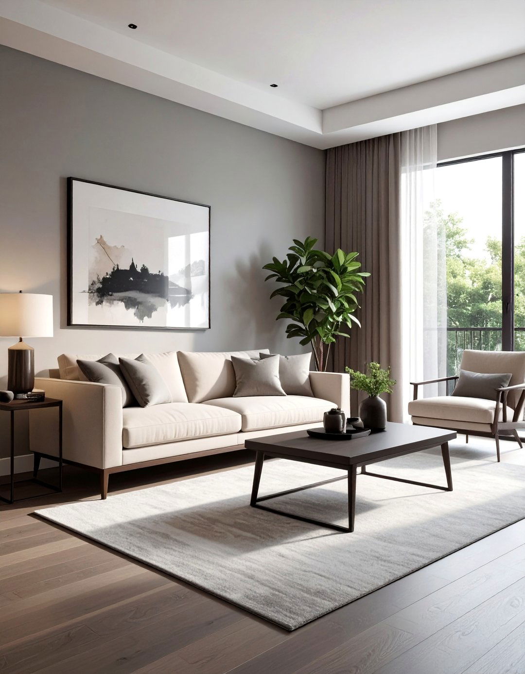 Neutral Color Palette Foundation - 40 Transitional Living Room Ideas for Modern Homes