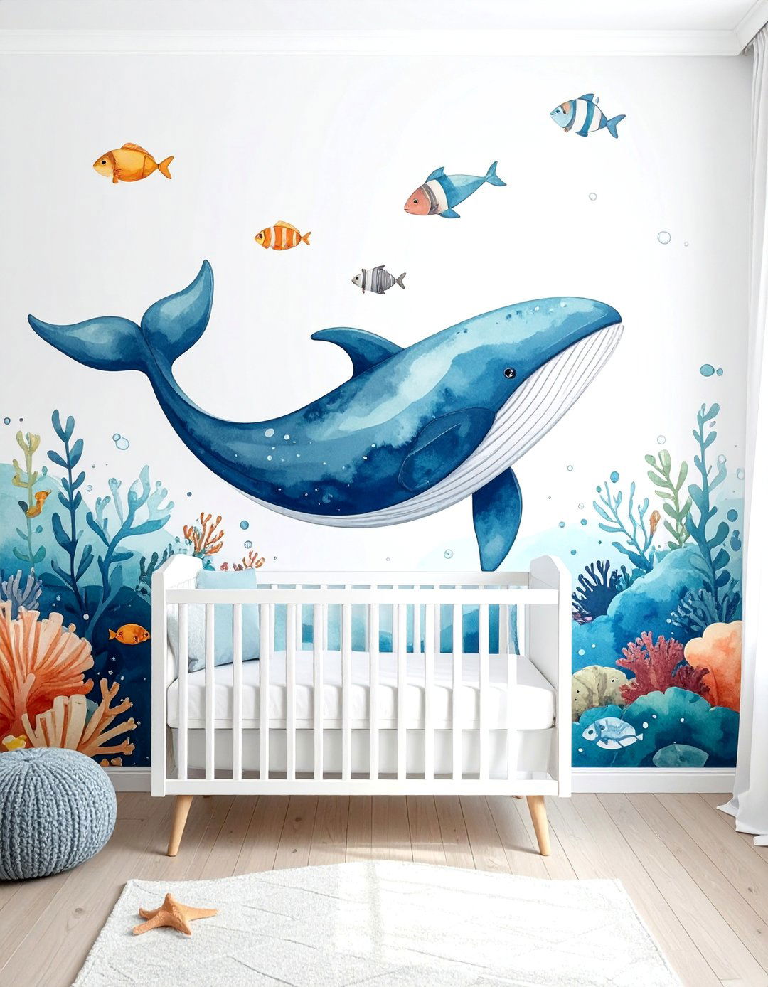 Ocean Mural Accent Wall - 20 Ocean-themed Nursery Ideas for a Calm and Serene Space